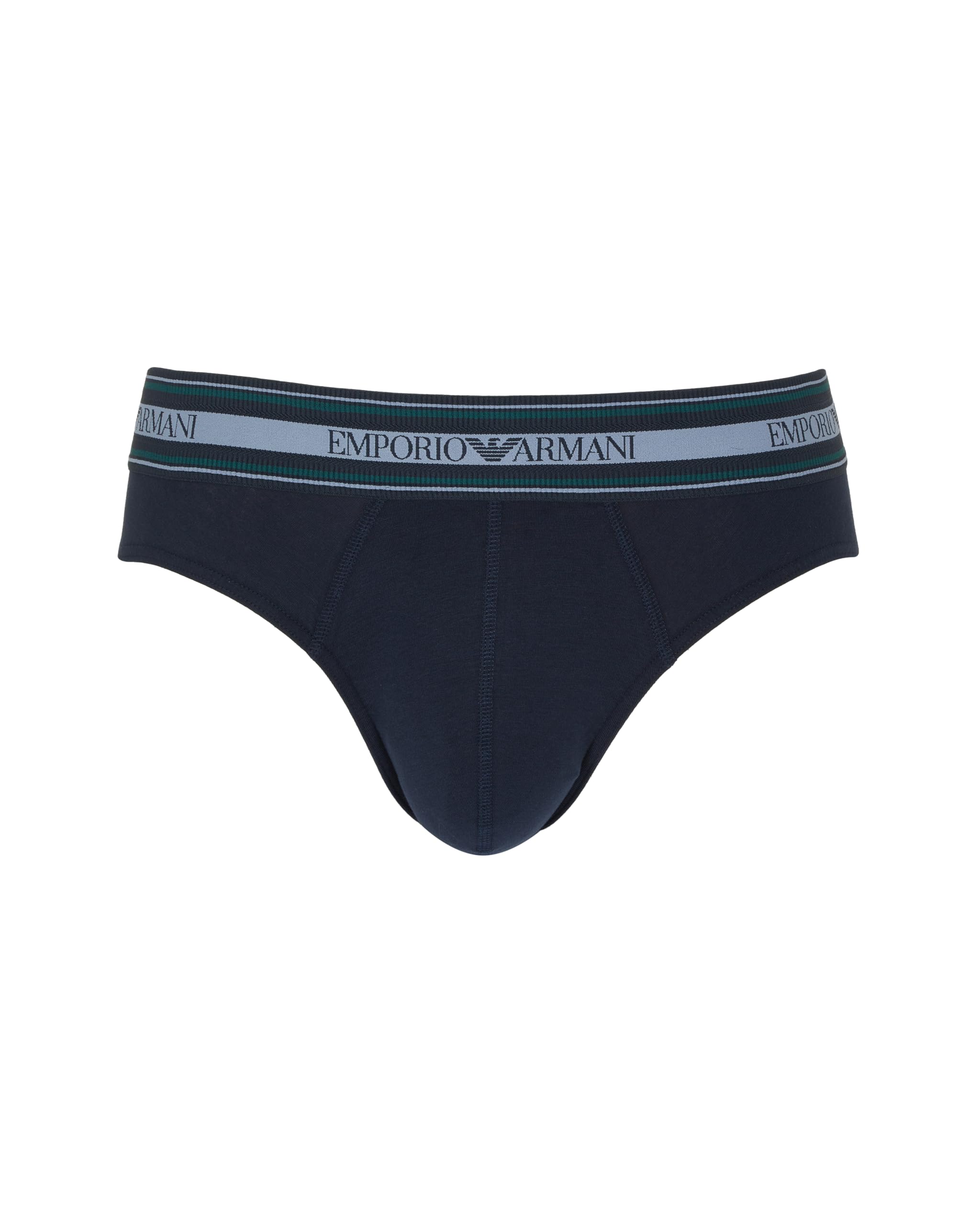 Emporio Armani Man's Textured Elastic Brief Blue S