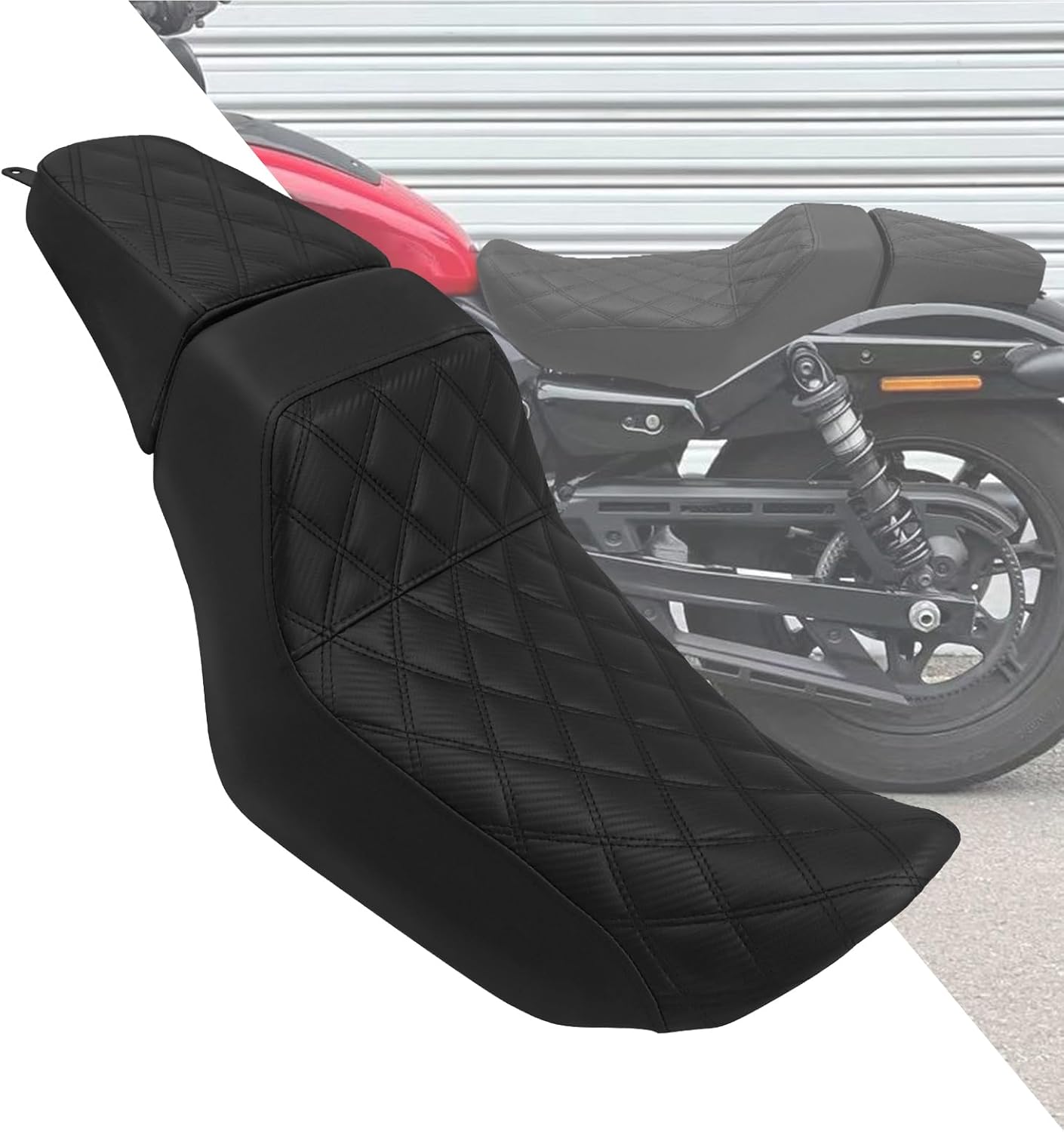 HDBUBALUS Motorcycle Driver Passenger Seat Two-up Seat Fit For Harley Nightster RH975 Nighster Special RH975S 2022-up (Black Stitching)