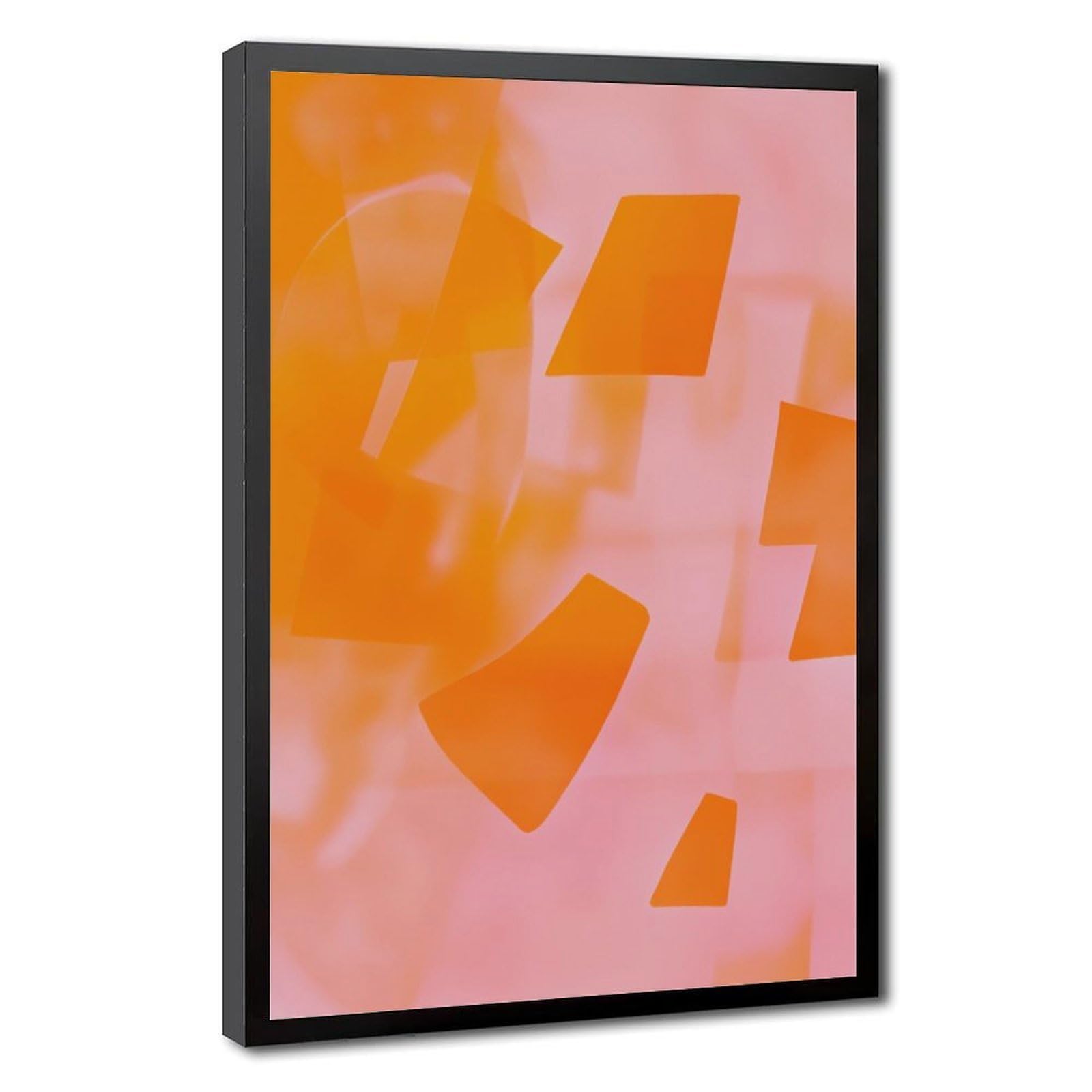 Zguols Blush Peach Abstract And Minimalist Poster Canvas Poster Bedroom Decor Sports Landscape Office Room Decor Gift Black Frame 24" L X 36" W
