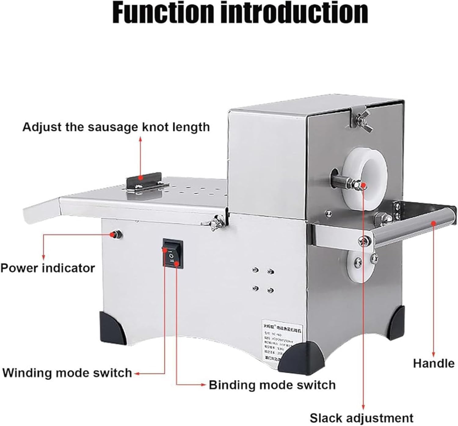 Food Grade Stainless Steel 200W Electric Sausage Tying Machine, Effortless Automatic Knotting Tool for Commercial Household Kitchen Processing Non winding electric version