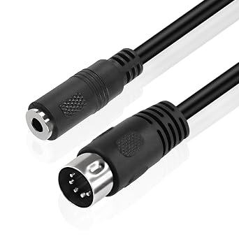 MEIRIYFA 5 Pin Din MIDI to 3.5mm TRS Audio Cable, 3.5mm1/8in TRS Stereo Female to 5-Pin Din Male Professional Audio Cord Adapter for Amplifiers, HI-FI Sound Systems