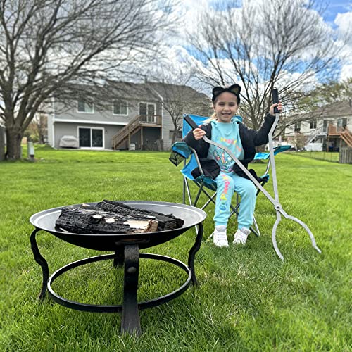 40" Fire Tongs Firewood Grabbers, Stainless Steel Large Fire Pit Tool Indoor Fireplace Outdoor Bonfire Campfire Backyard Deck Camping Log Grabbers Tool #TOP1