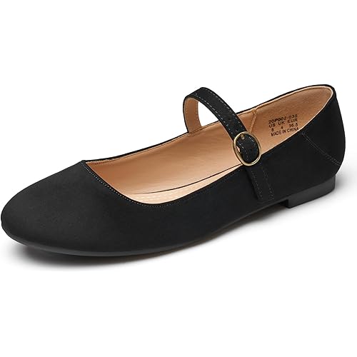 Rekayla Flats for Women Mary Jane Shoes Women Round Toe Ballet Flats with Buckle Strap Comfortable Dress Shoes for Work Casual Daily Wear