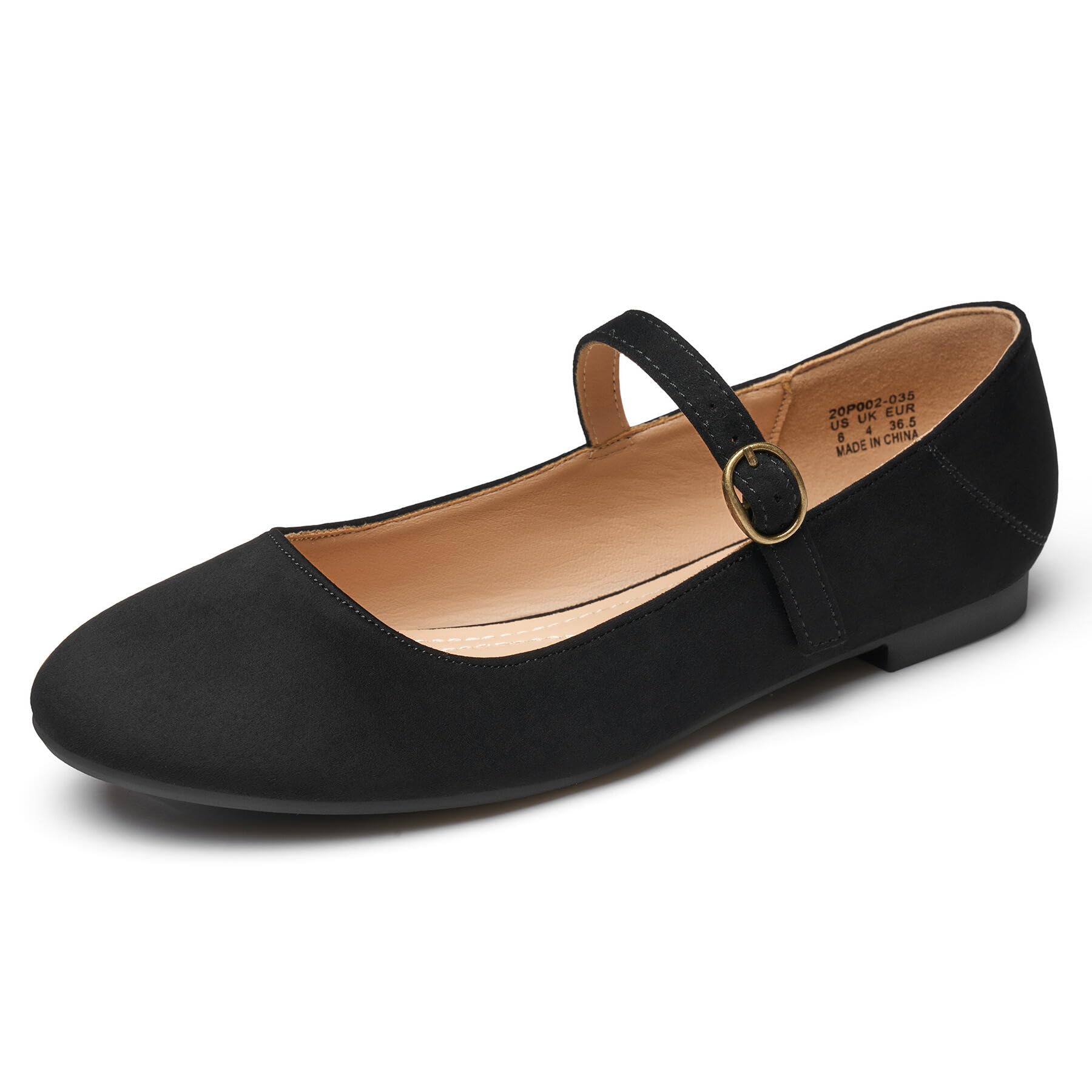 Rekayla Flats for Women Mary Jane Shoes Women Round Toe Ballet Flats with Buckle Strap Comfortable Dress Shoes for Work Casual Daily Wear