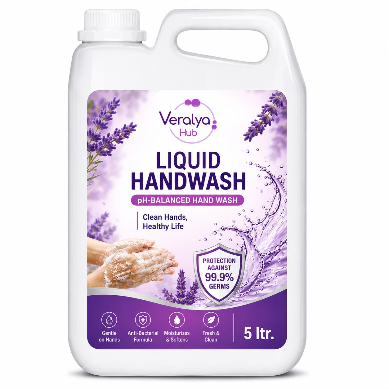 Liquid Hand Wash, Lavender Fragrance, 5 Ltr | 99.9% Germ Protection, pH Balanced Formula, Moisturises & Softens, All Skin Types, Dermatologically Tested-image-26