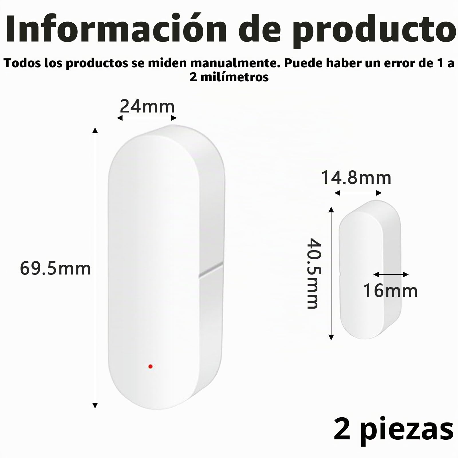 Sensor de Puerta WiFi, Juego de 2 Sensores de Ventana Inalámbricos, Alarma, Sensor de Puerta Smart Tuya