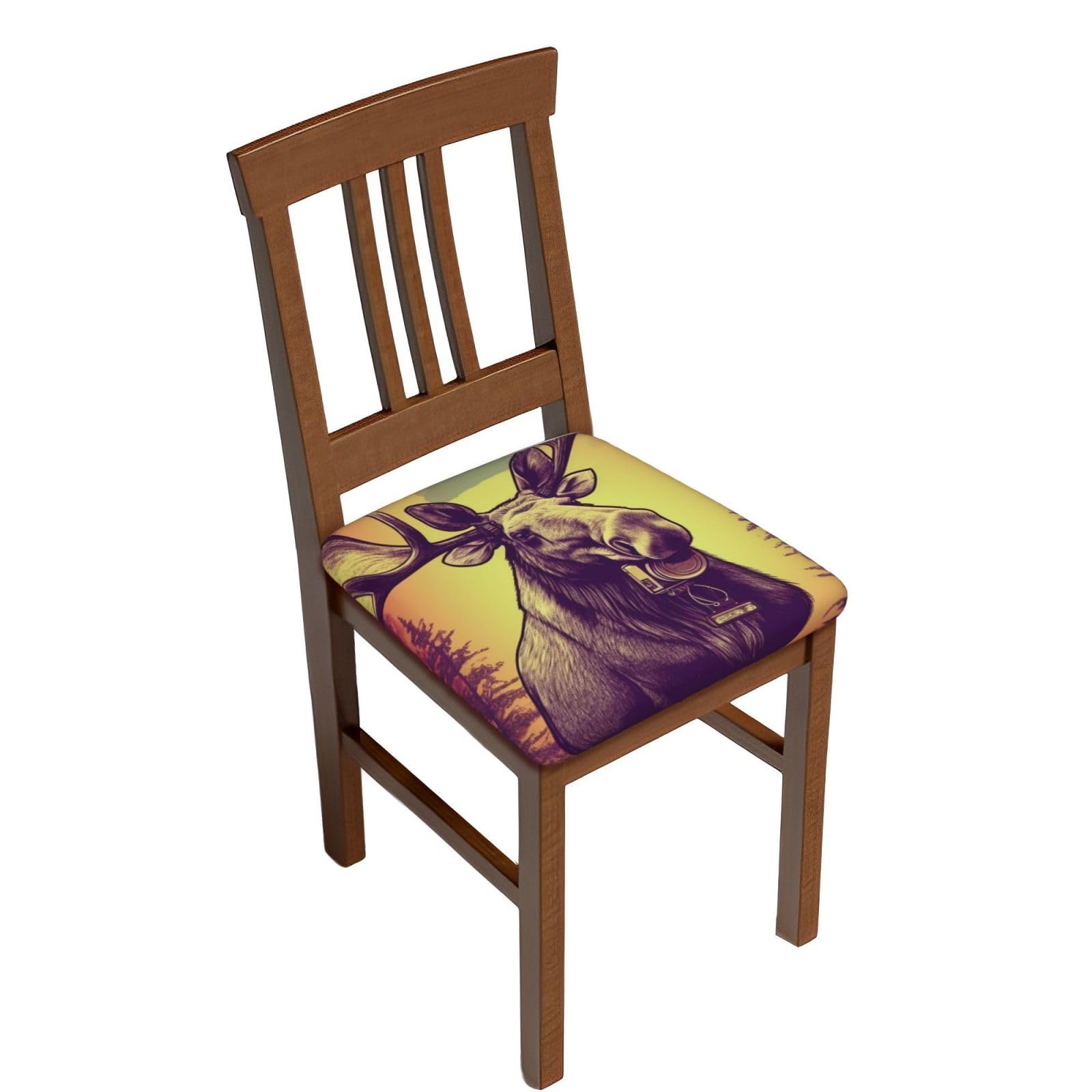 Housse de tabouret carrée en velours (lot de 6) extensible pour chaise de bar