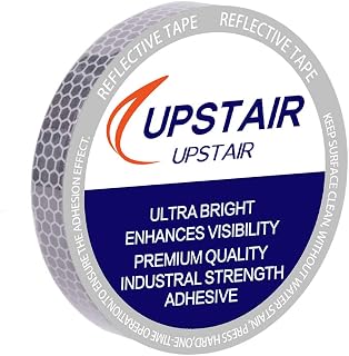 0.5in x 5yds High-Intensity Reflective Tape for Vehicles Bikes Clothes Helmets Mailboxes,Silver & White (0.5"x15')