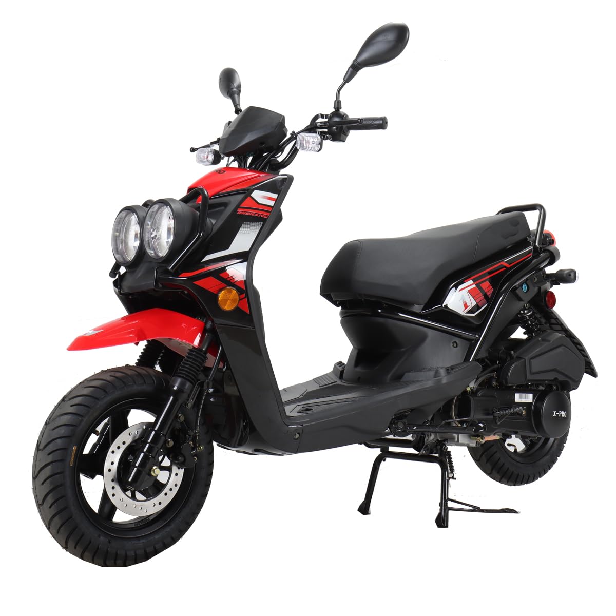 X-PRO X19 150 Moped Street Gas Moped 150cc Adult Bike with 12" Aluminum Wheels (Red, Factory Package)