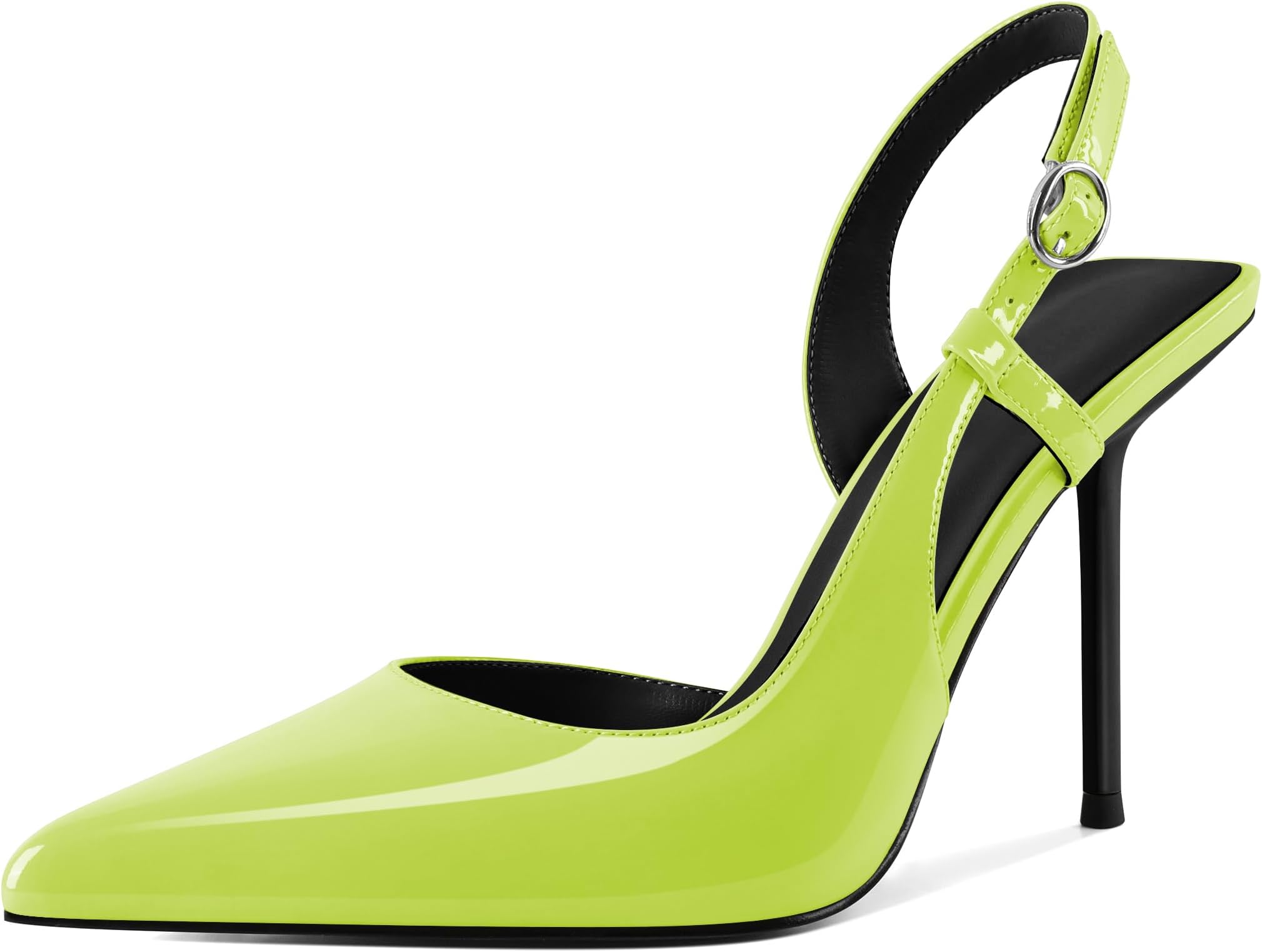 YODEKS Women's Slingback Heels Pointed Toe D'Orsay High Heel Pumps 4 Inch Shoes US Size 5-13