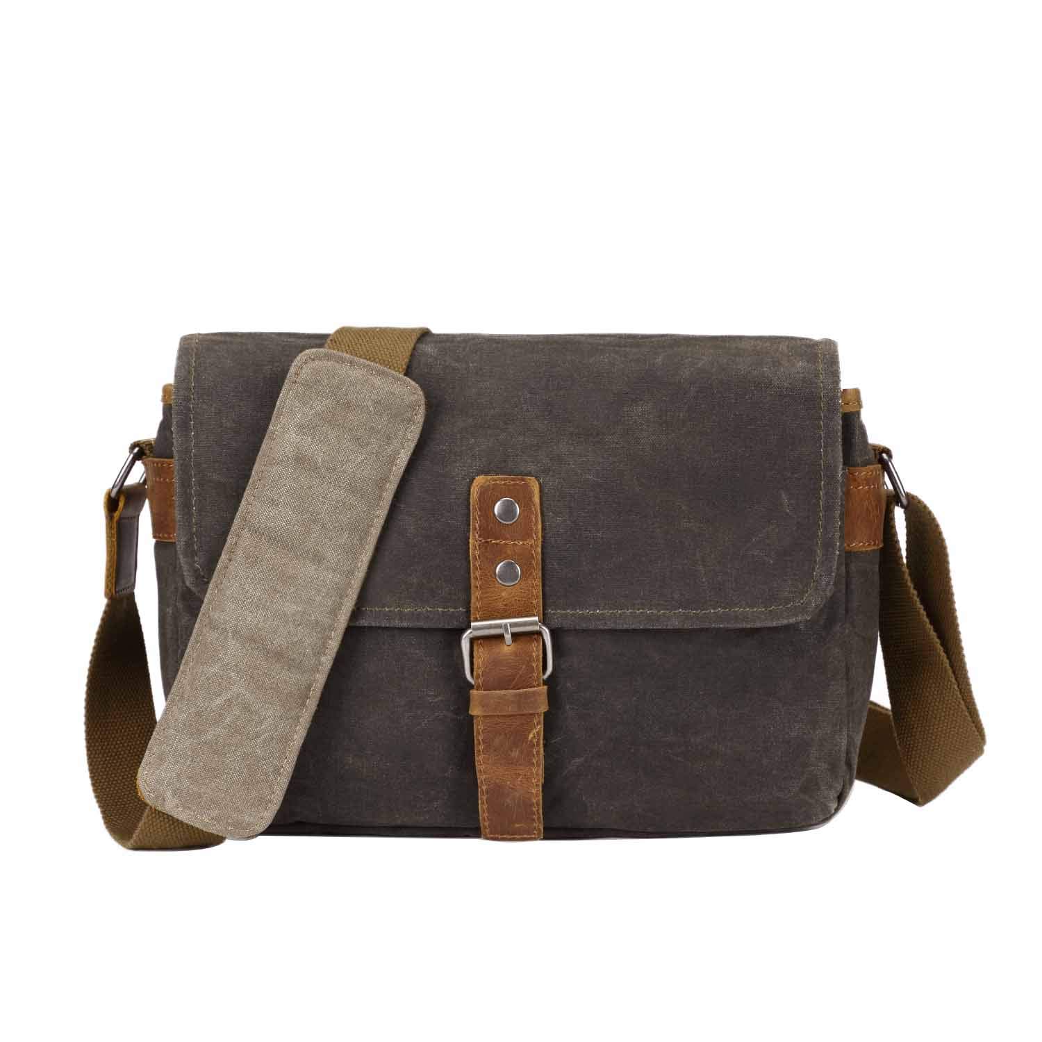 Neuleben Kameratasche Schultertasche mit abnehmbarem Kamerafach Vintage klein Umhängetasche Canvas für Damen/Herren
