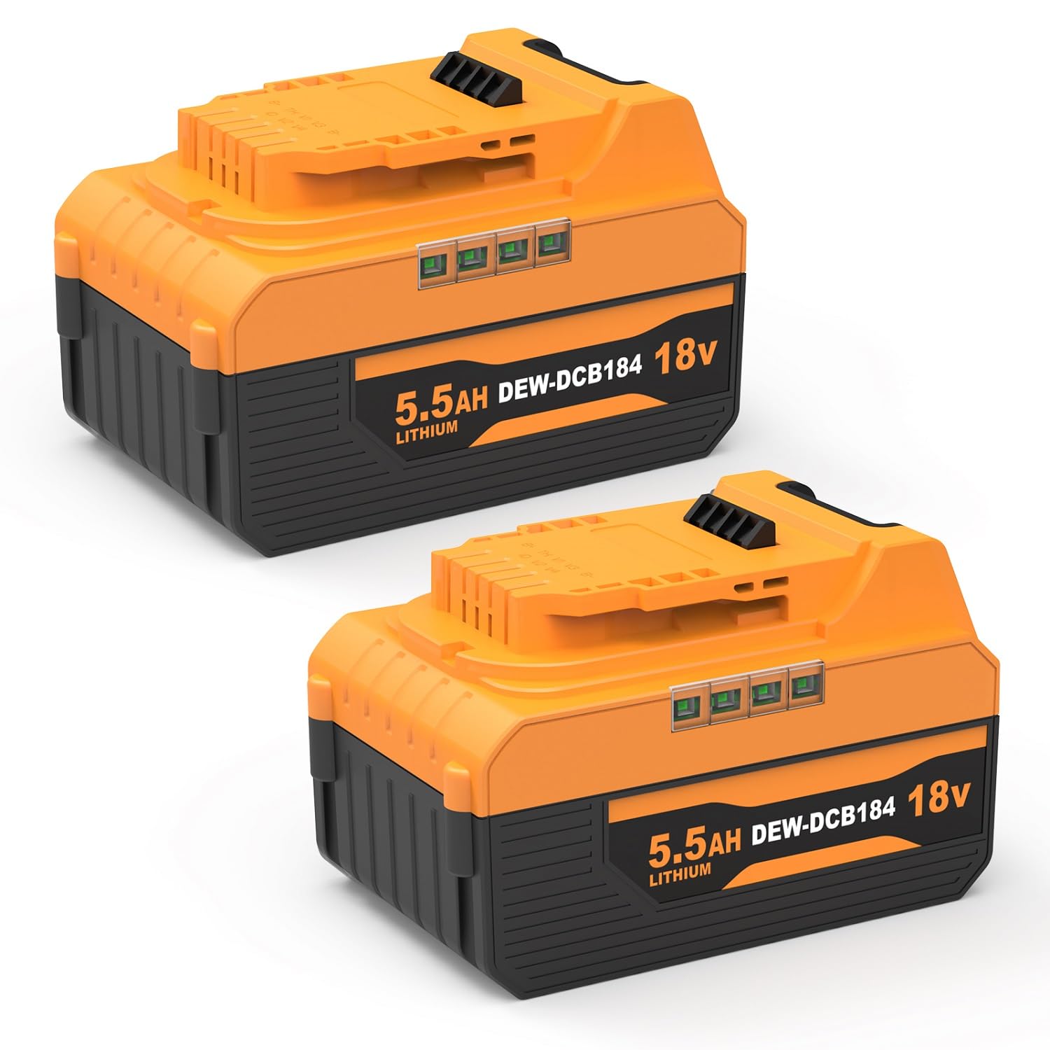 Energup 2Pcs 18V 5500 mAh Batterie pour Dewalt Batterie 18V DCB184