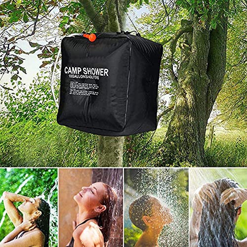 Bolsa de ducha solar, capacidad 10 galones 40L, kit de ducha portátil con manguera removible y interruptor on/off, para camping al aire libre miniatura 2