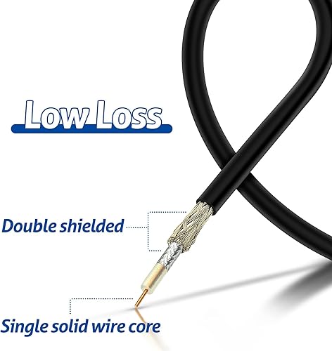 Miniatura 3 de Bingfu WiFi Antenna Extension Cable 50 feet RP-SMA Male to RP-SMA Female Bulkhead Mount Double Shielded Low Loss -100 Cable for WiFi Wireless Router