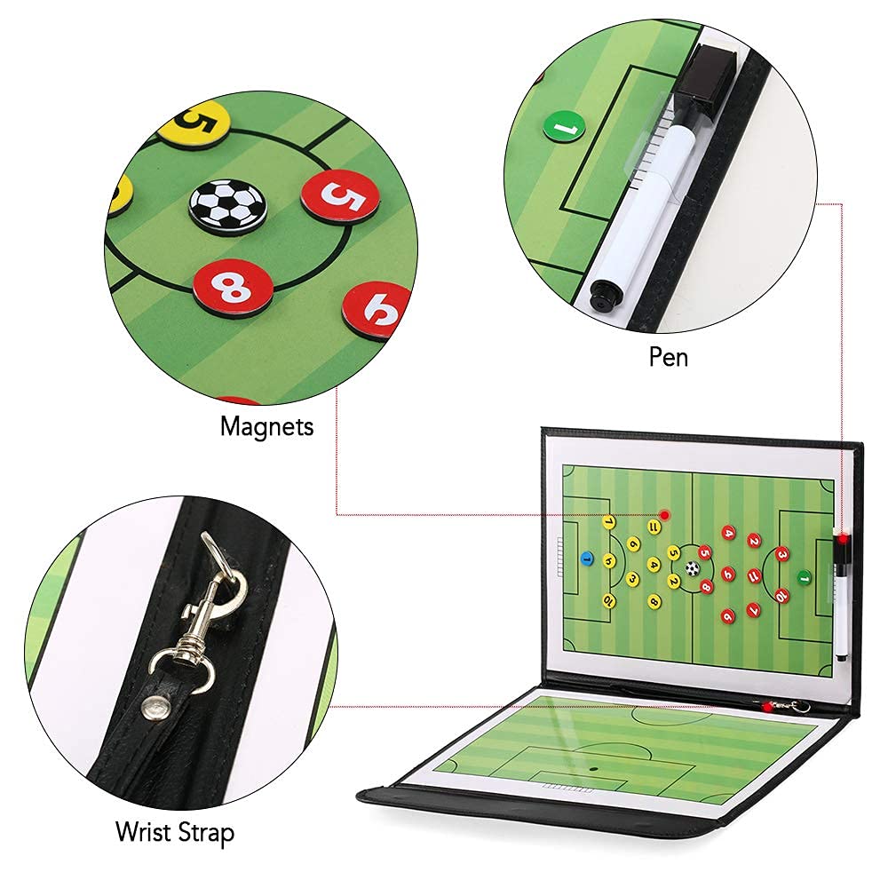 Tablero de Táctica Magnética de Fútbol Plegable con Marcador de Jugadores