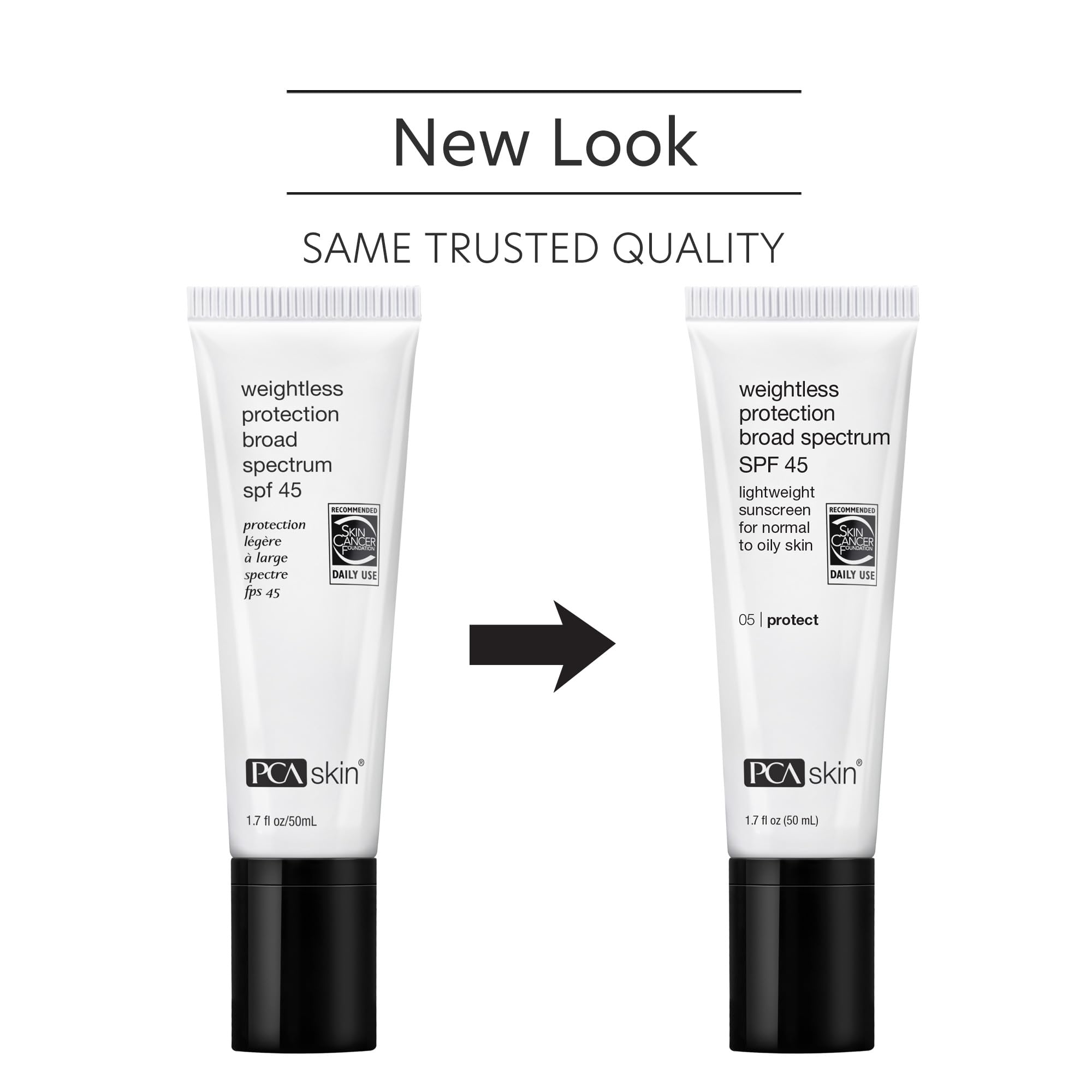 PCA SKIN Weightless Protection Broad Spectrum SPF 45 - Oil-Free Hydrating Face Sunscreen with 8.4% Zinc Oxide for Acne-Prone/All Skin Types (1.7 fl oz)