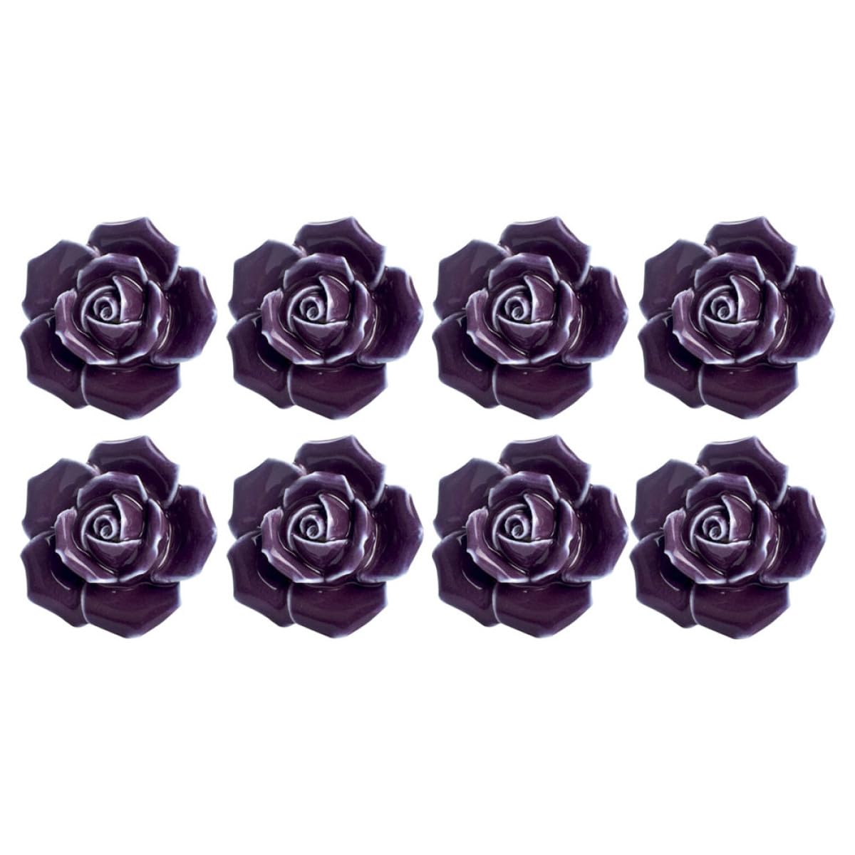 Keramik Rosen Schrankknöpfe 8 Stück Möbelgriffe mit Rosenmotiv Porzellan Türknäufe für Schubladen Schränke Klassisch Filigranes Design für Küche Wohnzimmer