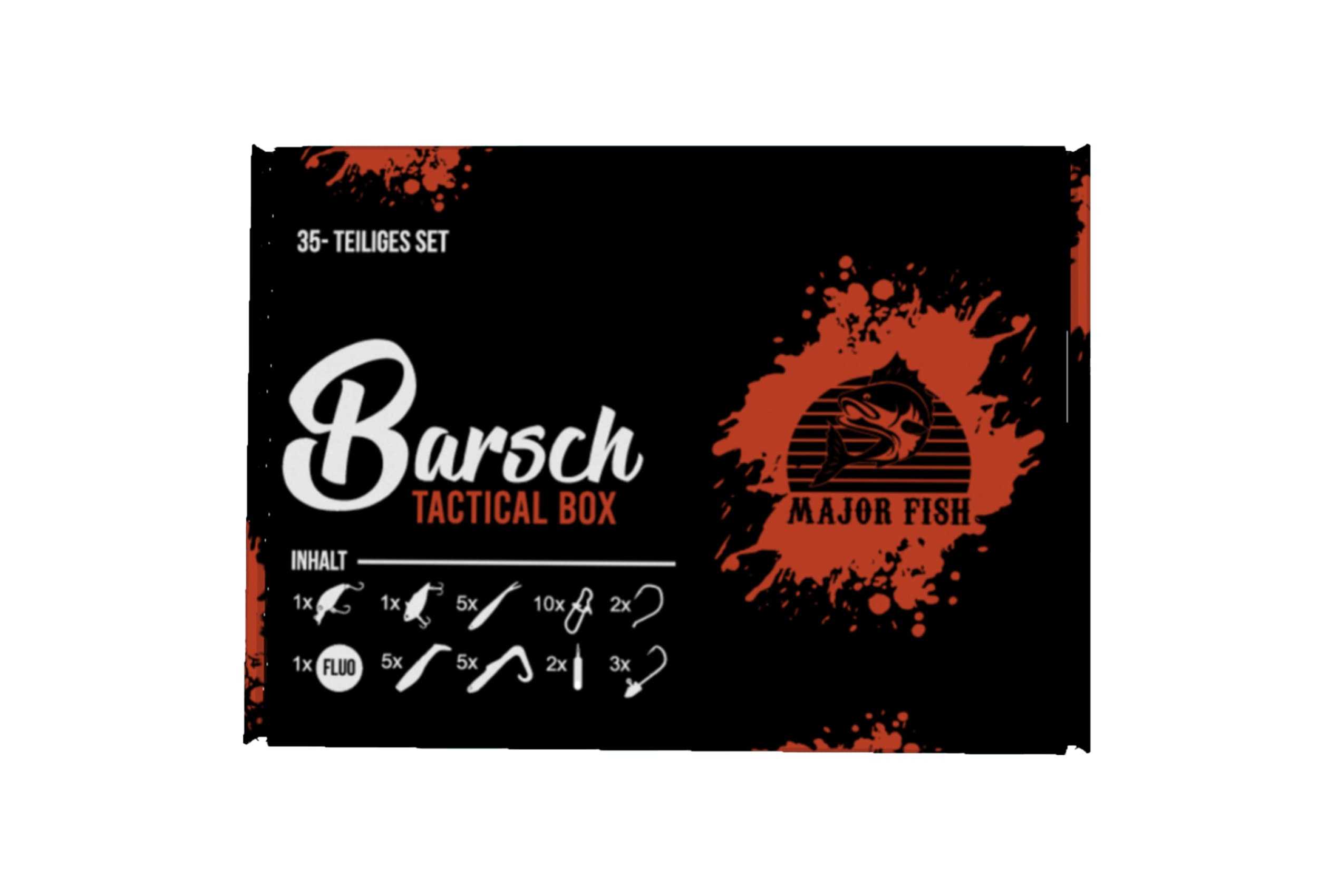 Barsch Box 35teilig Gummifische Hardbaits Set mit Wobbler Drop-Shot und Zubehör zum Barschangeln