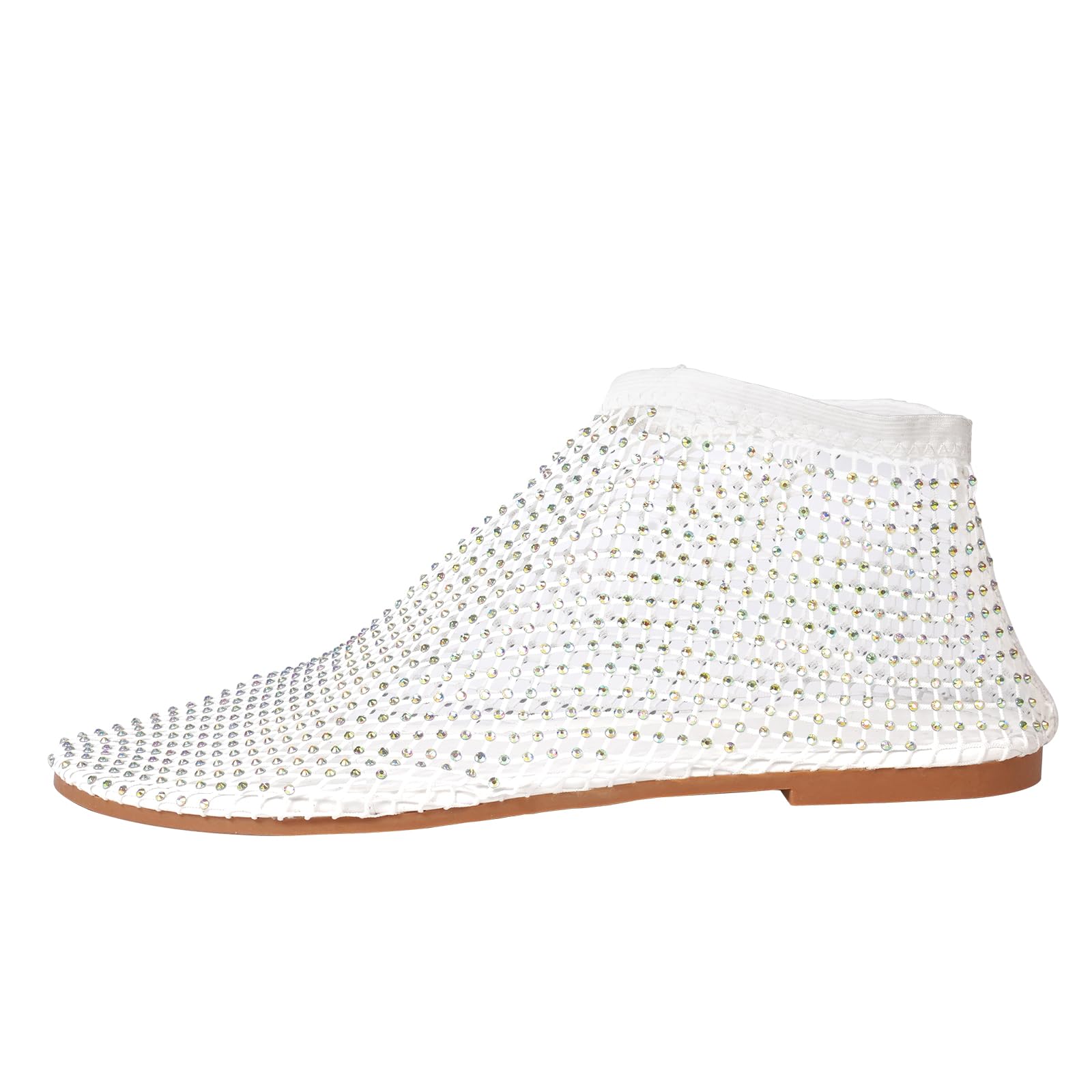 Ultra Comfortable Shiny Gem Mesh Flats, Ballet Flats for Women Sandals Women Dressy Summer Flat Shoes Slip On Sandals