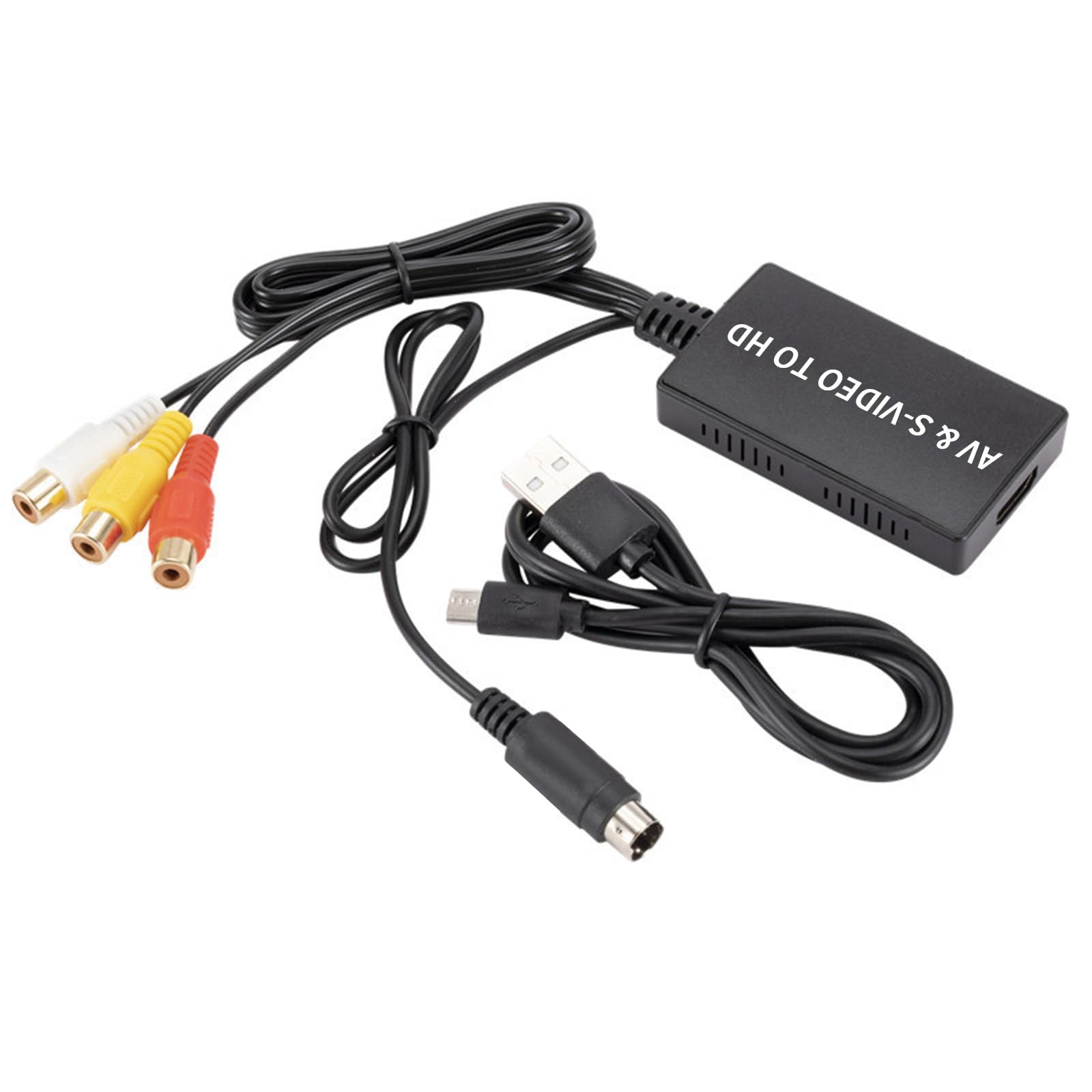 iFCOW Convertitore da AV a HDMI, adattatore da RCA a HDMI AV+ S- video a HDMI, supporta 1080p NTSC/PAL per PC, laptop, TV, lettori DVD