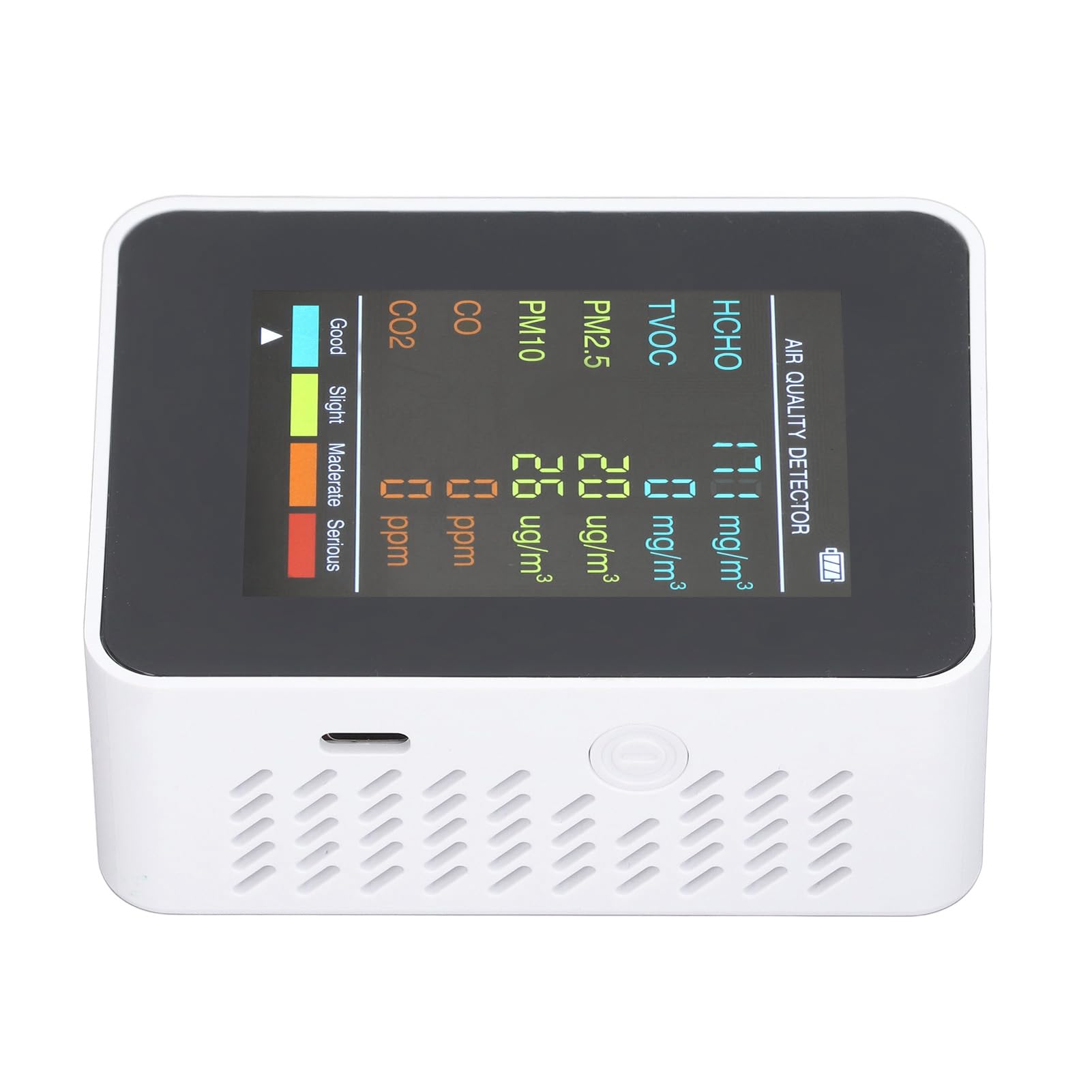 Testeur de qualité Smartair Portable, Testeur de qualité l'Air Préfessionall Indoor Air Quality Monitor Quality Monitor Indoor Portable Meters for Home and Office (White)