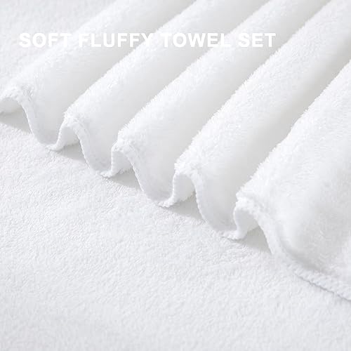 Vista 157 de Juego de toallas de microfibra de 8 piezas, 2 toallas de baño, 2 toallas de mano, 4 toallas pequeñas, toalla de baño extra grande para baño, hotel