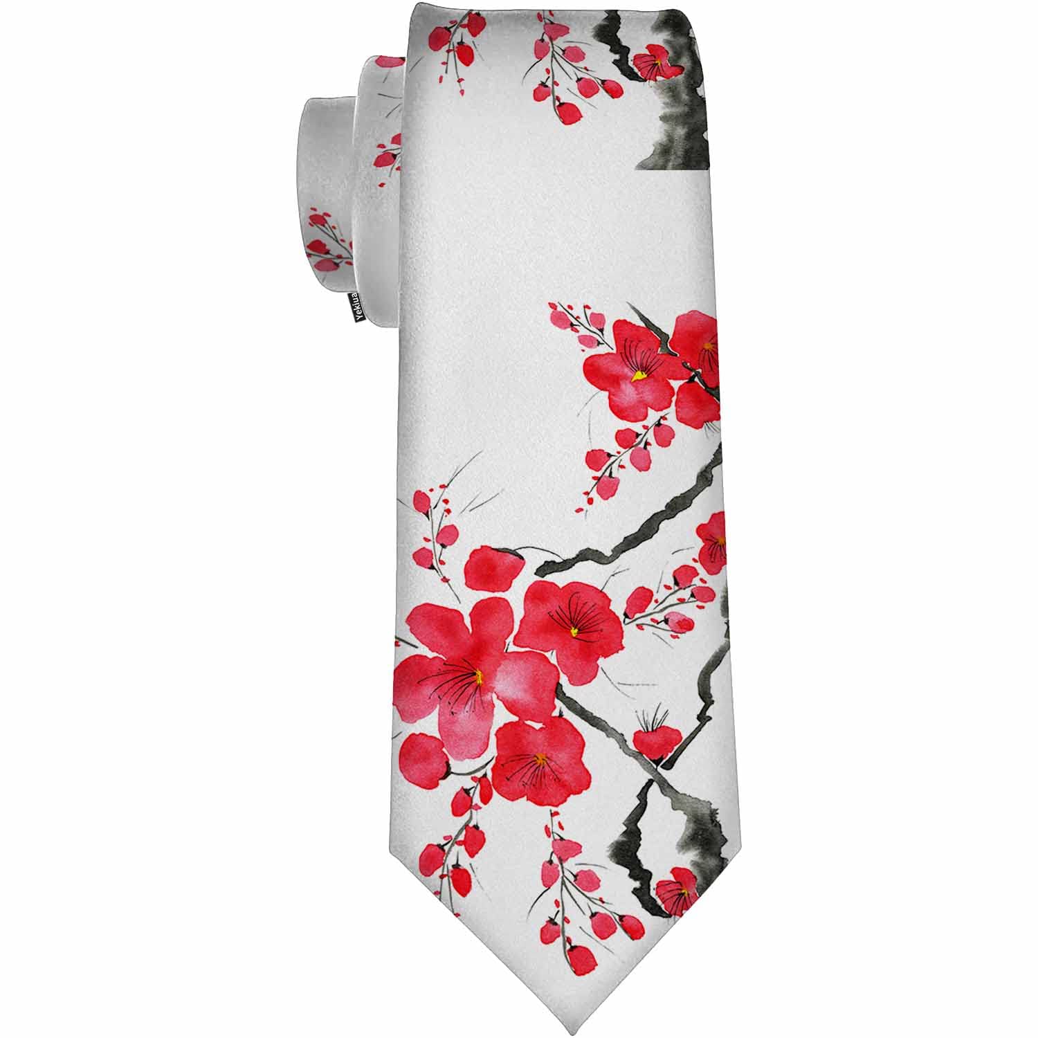 Yekiua Men's Blossoming Tree Branch Nautical Chart Ties Old Ancient Adventure Explorer Vintage Map Neck Tie Business Wedding Formal Fashion Necktie, One Size