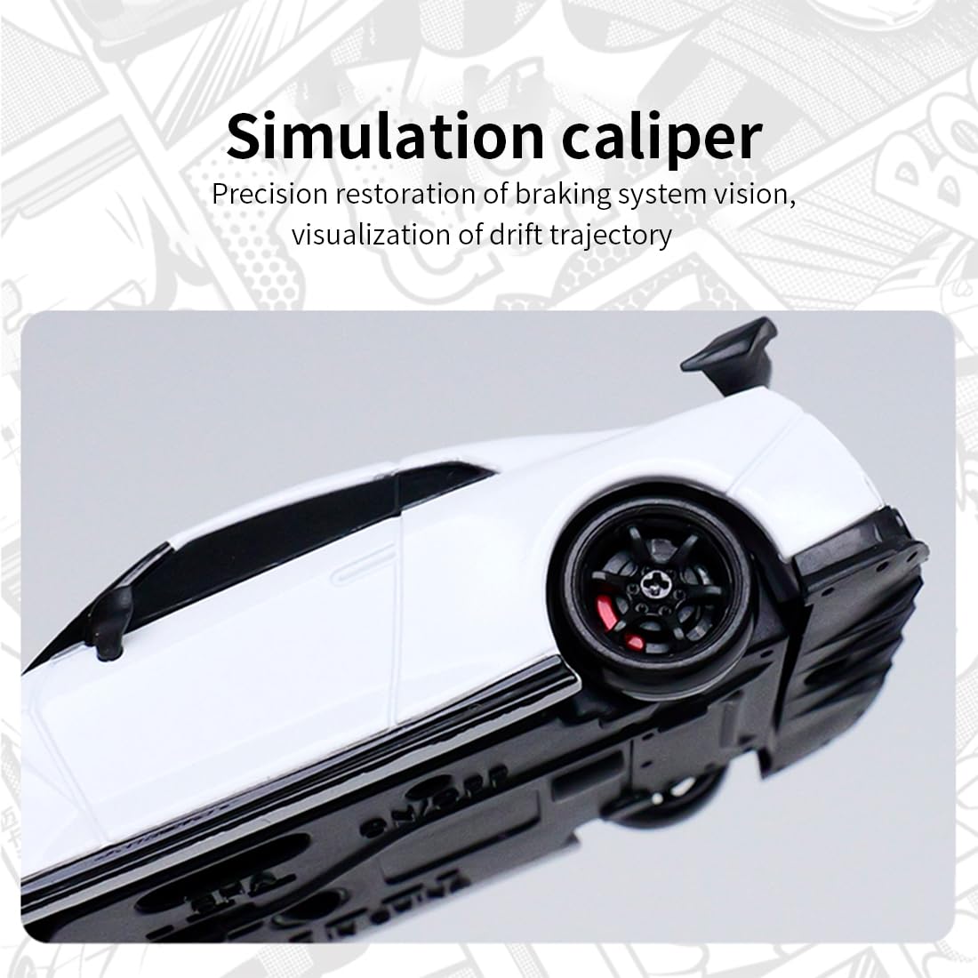 NULA 2,4 GHz 4 CH 1:64 Mini RC Drift Auto, Desktop 4 WD RC Drift, con illuminazione a LED, proporzionale gas e sterzo e 2 modalità di velocità, auto sportiva per adulti