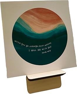 Bible Verse Postcards Pack (12 art cards) 5x5 Postcards with wooden stand. Scripture Cards.Growth Mindset Affirmation Cards, Mindfulness Cards, Inspiration Cards and Blank Encouragement Cards