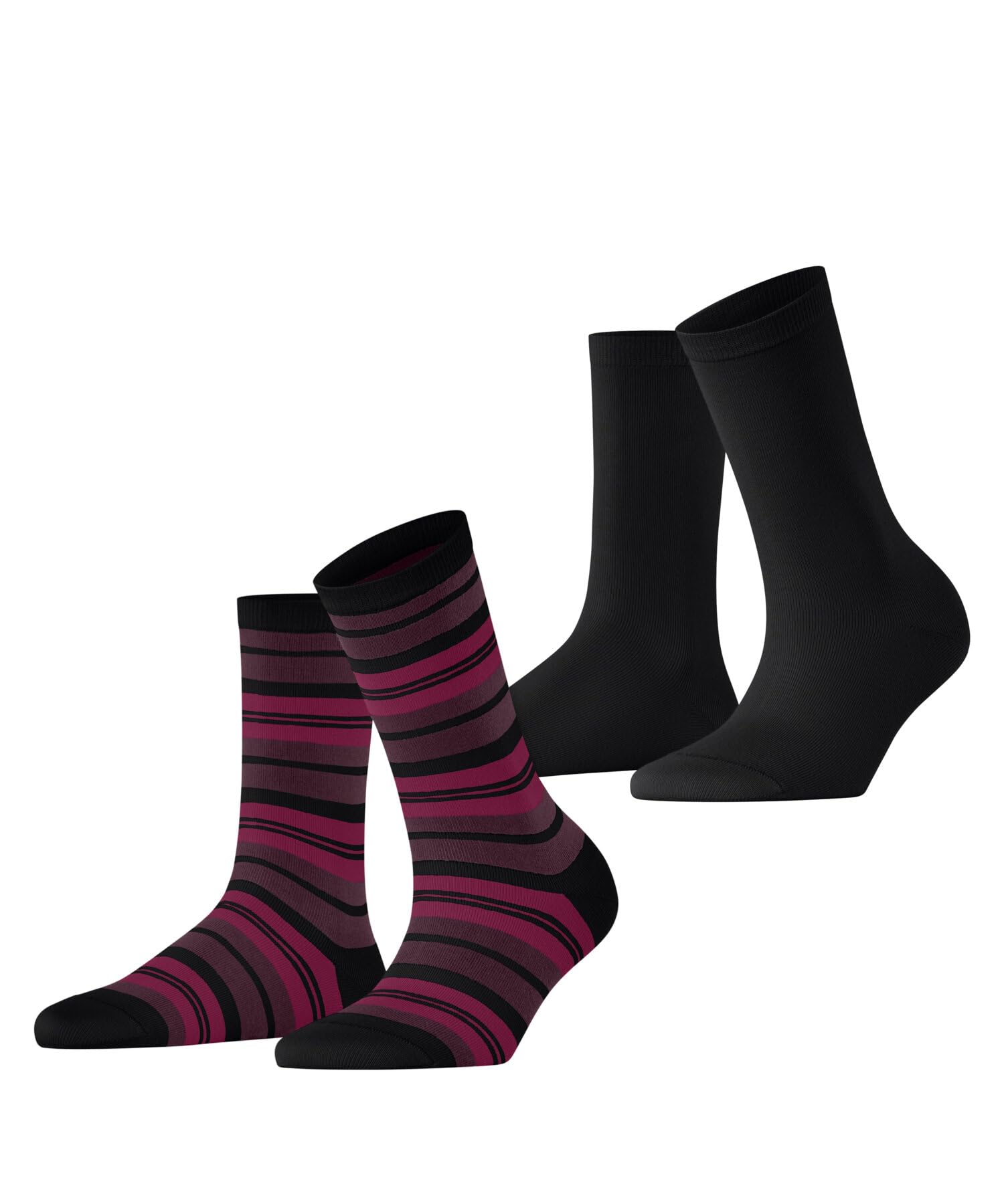 ESPRIT Damen College Stripe 2-Pack Socken gemustert atmungsaktive nachhaltige biologische Baumwolle 2 Paar