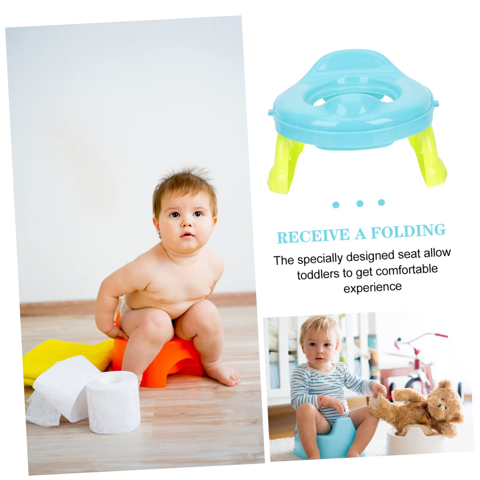 CATIEBYE Children Portable Toilet Toddler Potty Seat Folding Kids Potty Training Toilet Safe and Sanitary for Boys and Girls