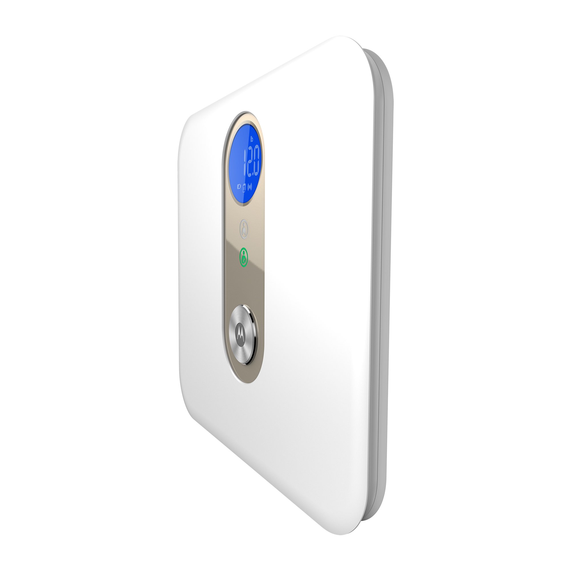 Motorola Baby Smart Nursery Baby & Me Scale - Balance pèse-bébés connectée avec bluetooth pour le bébé et le reste de la famille, couleur blanc