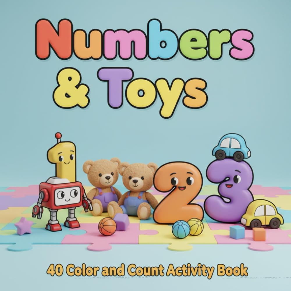 Numbers & Toys: 40 Color and Count Activity Book