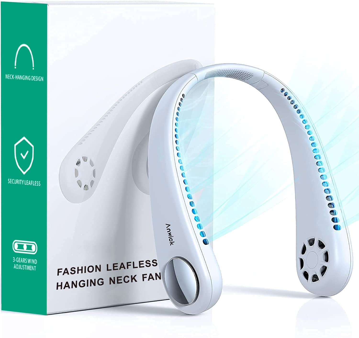 Portable Neck Fan, Hands Free Bladeless Personal Fan, 3 Speed Leafless  Rechargeable USB Wearable Cooling Fan, 360° Cooling Hanging Fan, Women Men  Office Travel : Amazon.co.uk: Home u0026 Kitchen
