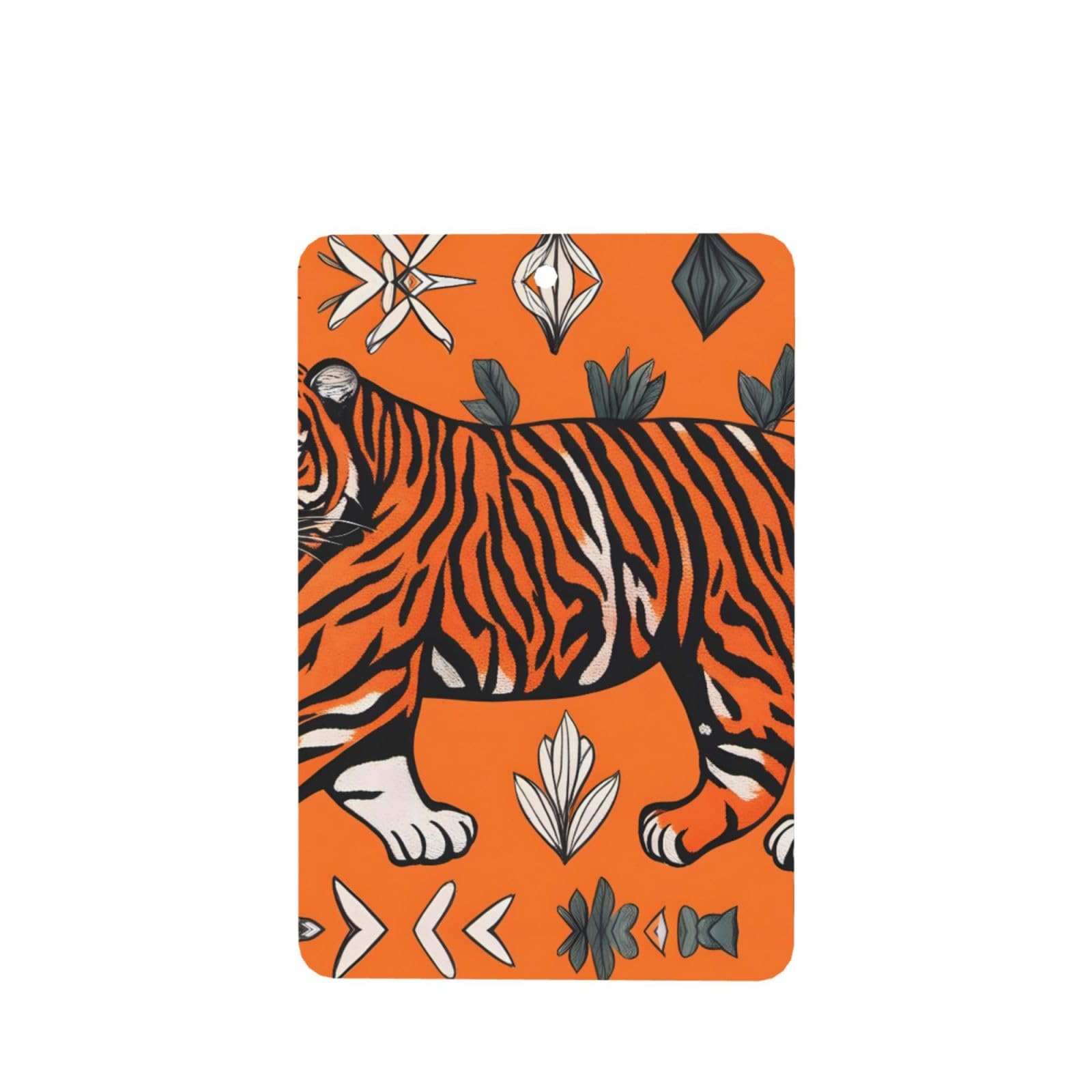 Rectangle WZYWHJ Orange tiger leopard prints Car Fragrance 6-piece Set Hanging Fragrance Card Car Air Freshener