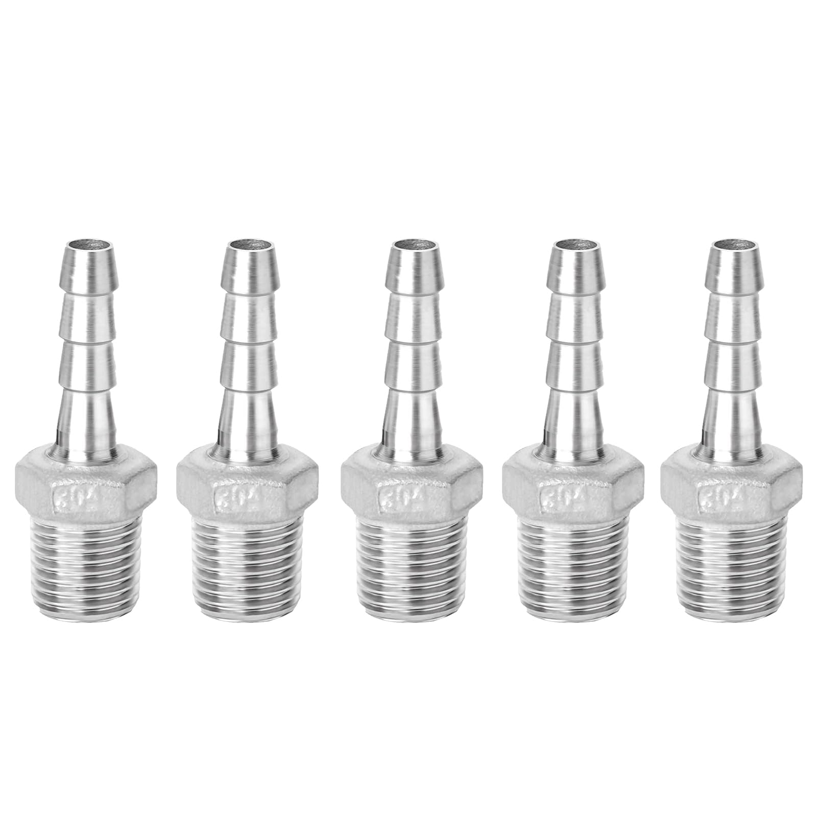 GOLUMINI Hose barb fittings,304 Stainless Steel 5/16