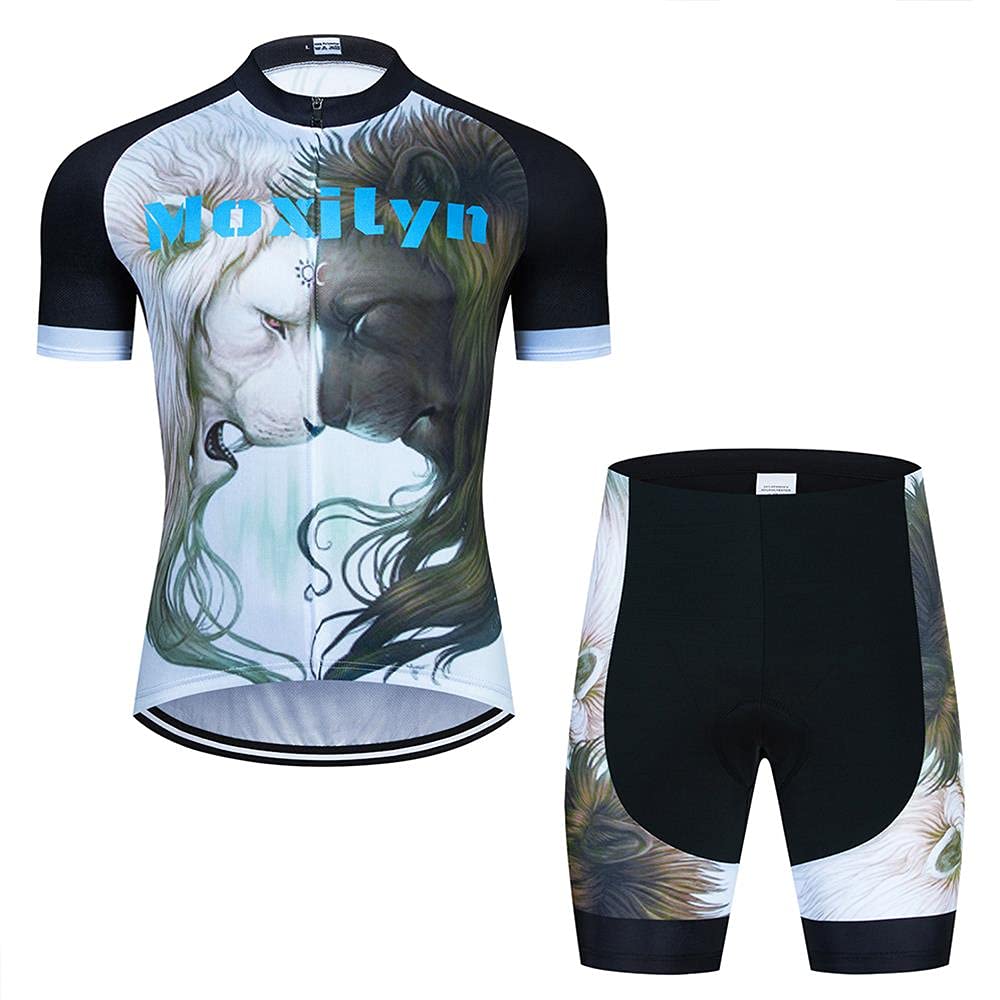 Hombres Jersey + Pantalones Cortos Mangas Cortas de Ciclismo Ropa Maillot Transpirable para Deportes al Aire Libre Ciclo Bicicleta