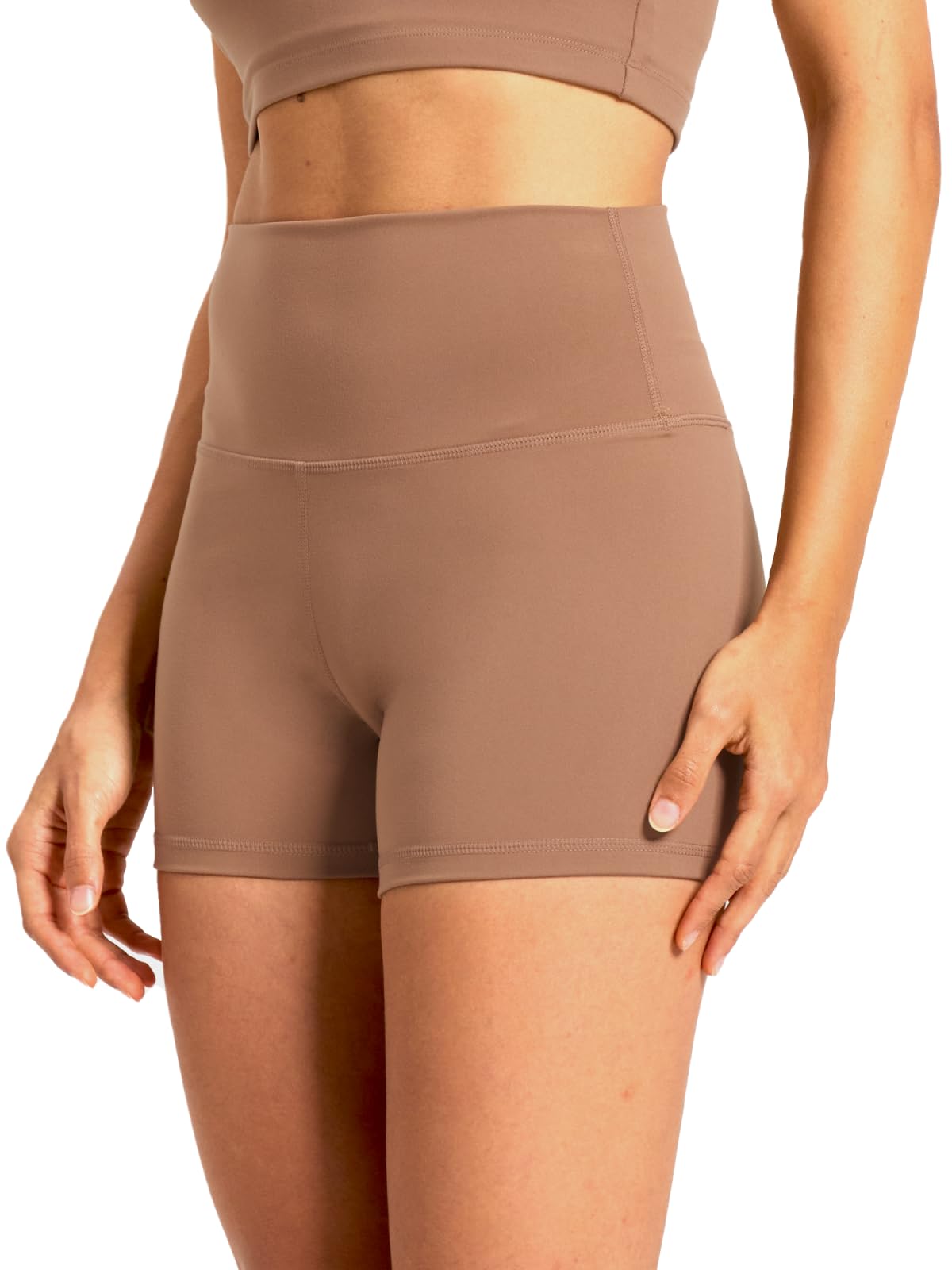 Roself Moment Radlerhose Damen 10cm Kurze High Waist Bequeme Stretch Sportshorts für Fitness, Yoga, Gym, Sommer