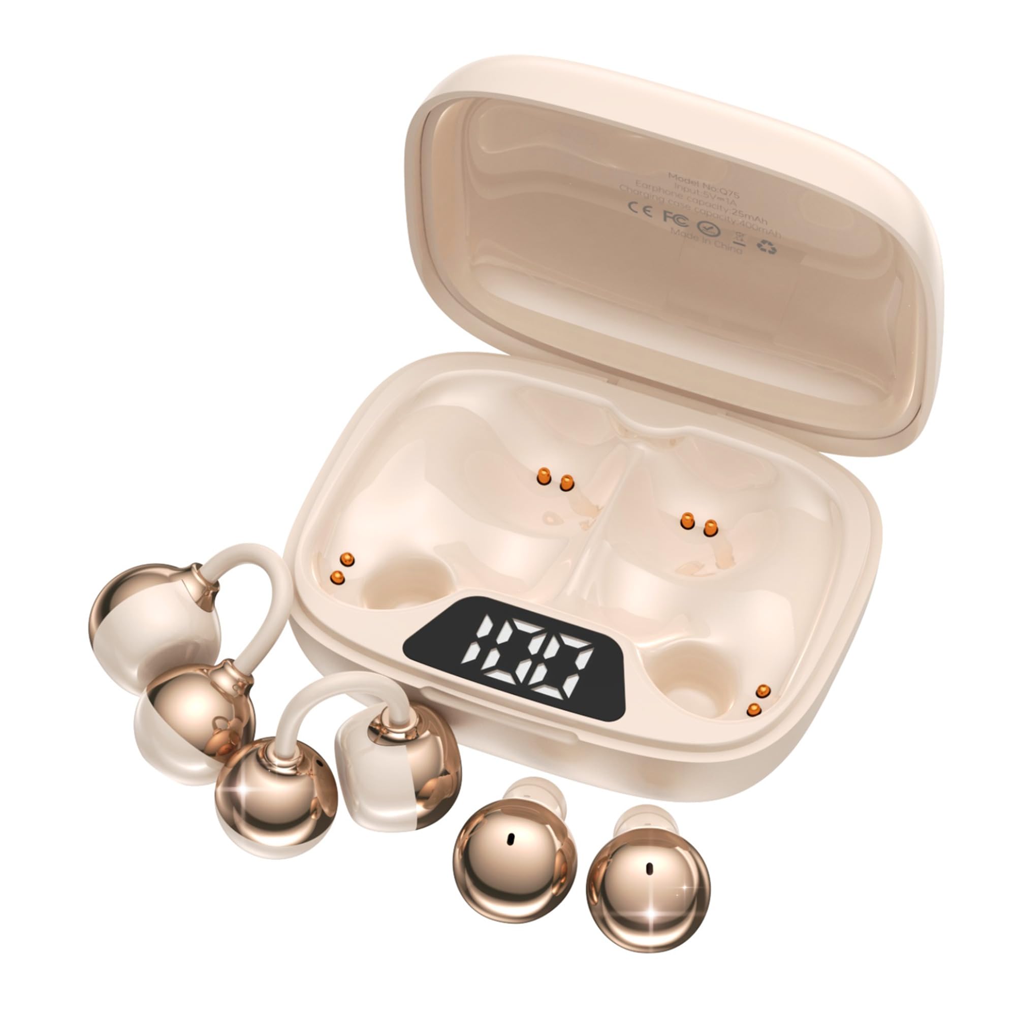 2-in-1 Wireless Earbuds Set Open-Ear Clip Mini Sleep Headphones 36H Battery Bass Sound Ultra Comfortable IPX5 Waterproof Stylish