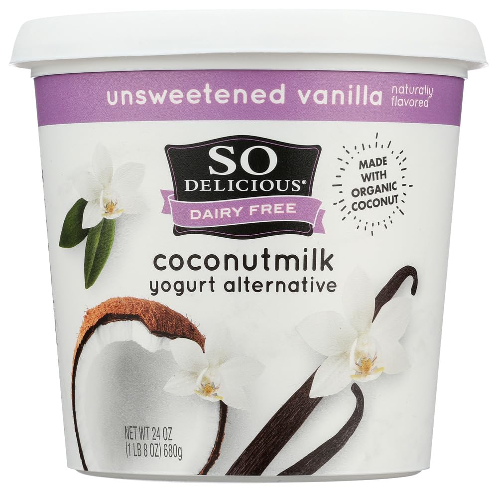 So Delicious Dairy Free Coconut Milk Yogurt, Unsweetened Vanilla, 24 Ounce (Pack of 6)