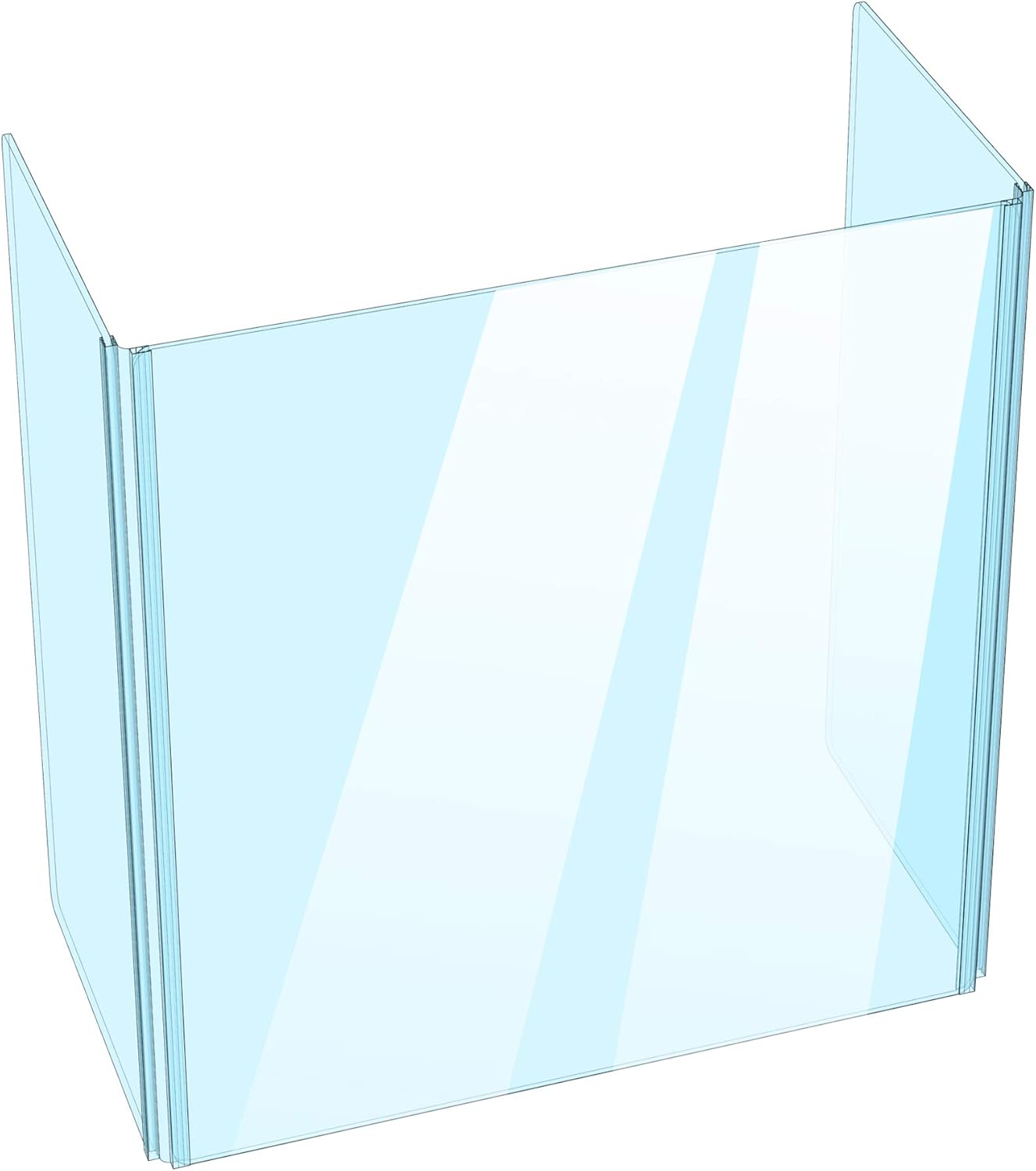 New Product Folding Acrylic Sneeze Guard Shield for School Desk, Freestanding for Business and Customer Safety, Portable Plexiglass Barrier, Shield and Guard (20"W x 24"H x 6"D)