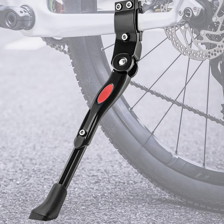 LSJDNASHD Bike Kickstand for Polygon Siskiu D7, Adjustable Kickstand Foot Side Stand Support, Aluminum Rear Side Bicycle Stand for Bike with Non-Slip Rubber Foot,A