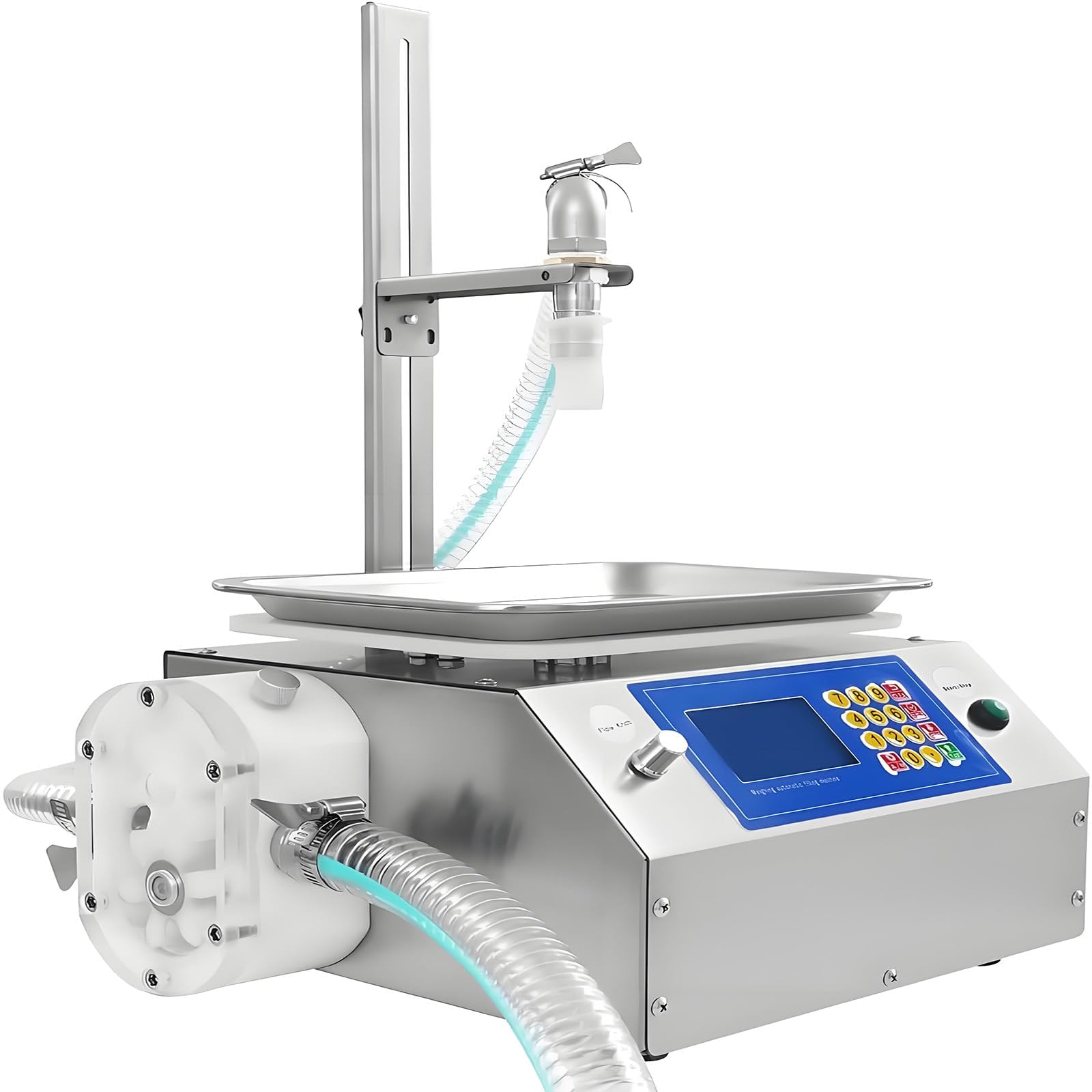 Riempitrice per pompa a ingranaggi in acciaio inossidabile, dispositivo di imbottigliamento automatizzato per liquidi e paste viscosi come miele, sciroppo e salsa - Efficiente e affidabile