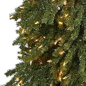Nearly Natural 8ft Grand Alpine Artificial Christmas Tree with 500 Clear Lights and 1051 Bendable Branches on Natural Trunk