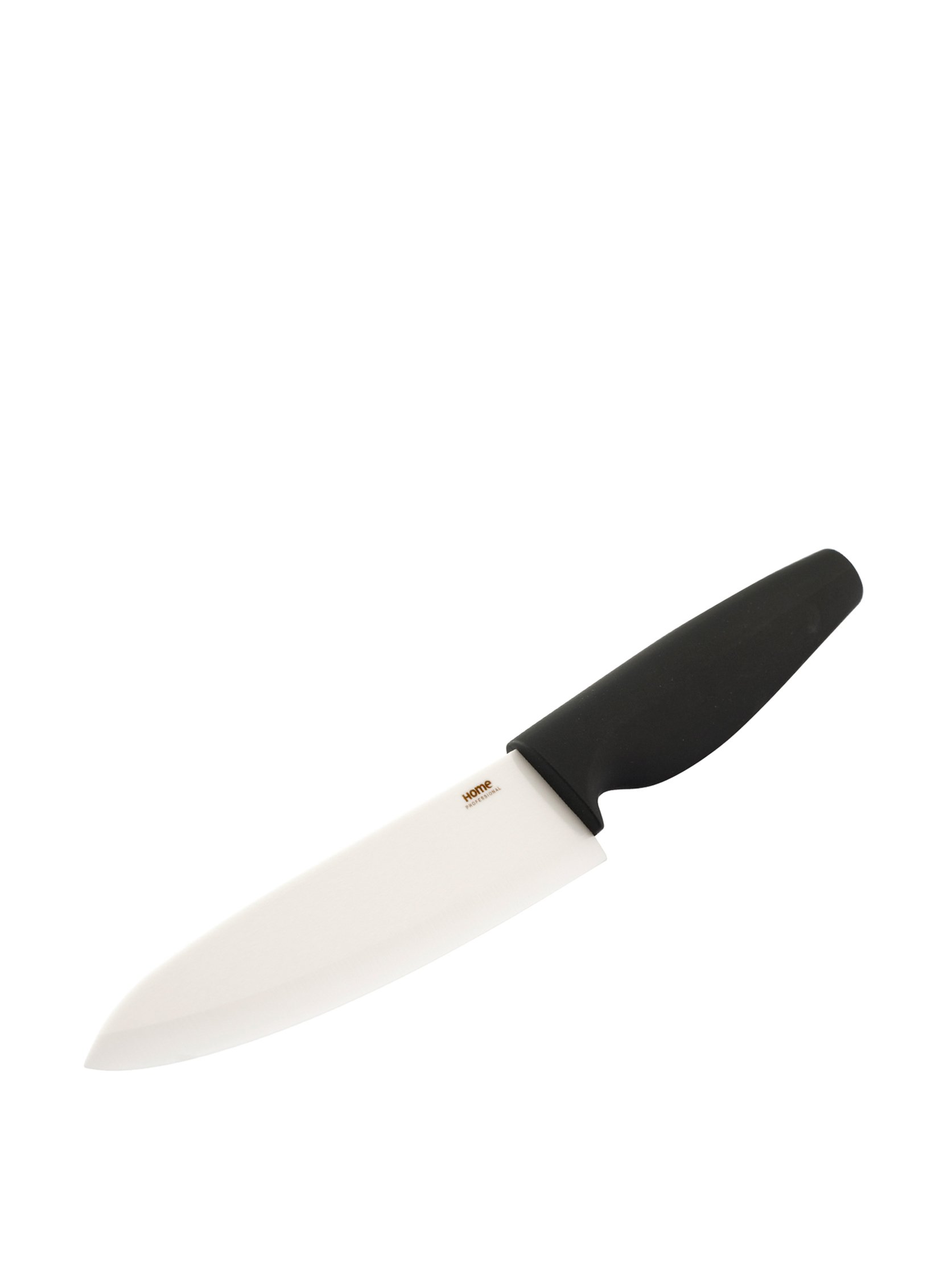 Home Coltello da Cucina con Lama in Ceramica, 18 cm, Ceramica, Bianco/Nero