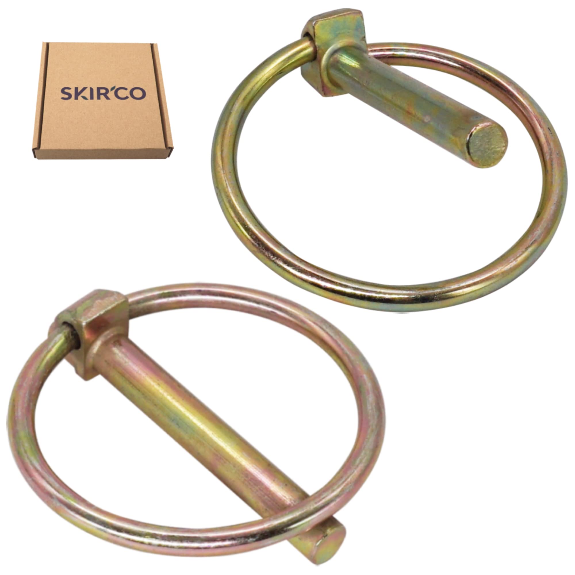 SKIR'CO (2 pcs) Zinc Plated Steel Linch Pins 7 mm, Locking Lynch Pins, DIN 11023, Metal Pin with Ring - Image 2