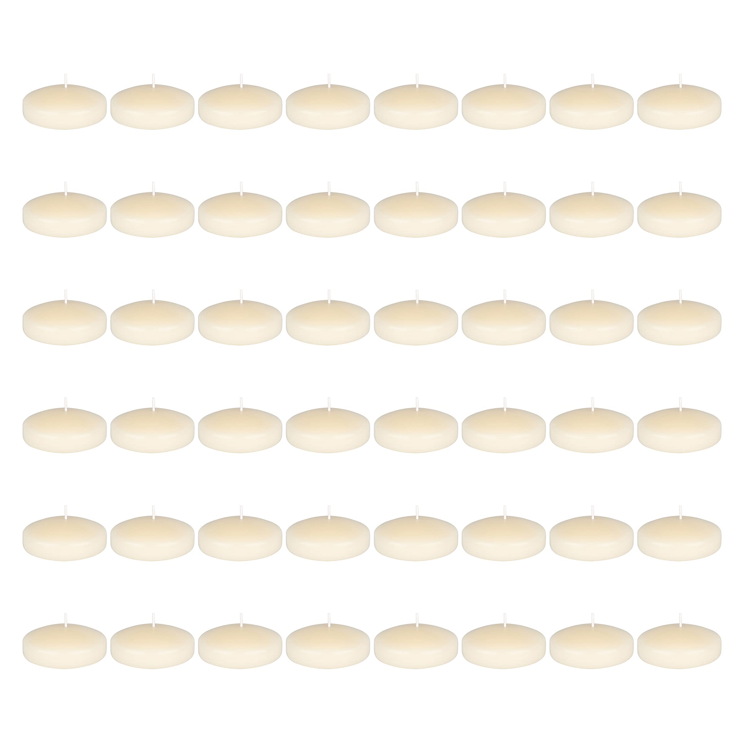 Mega Candles 48 pcs Unscented Ivory Floating Candles, Hand Poured Wax Candle 3 Inch Diameter, Home Décor, Wedding Receptions, Occasions, Festivities,