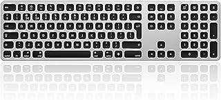 Seenda Keyboard for Mac OS, Backlit Wireless Rechargeable Full size Slim Keyboard Compatible with Apple iMac, MacBook Pro/Air, Mac Pro, Mac Mini, UK Mac Layout - Black and Grey