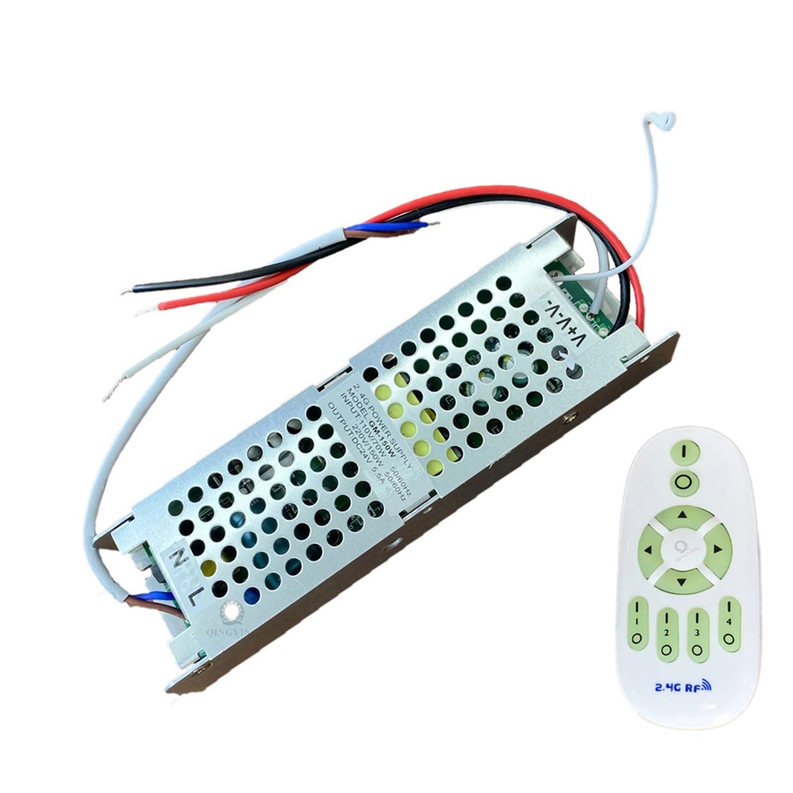 1PCS AC110V-220V 18W-108W-150W Output 24V 2.4G Remote Control LED Driver Power Supply For Dual Color LED Strip Dimming Color Changing(150W,AC 110V With Remote)