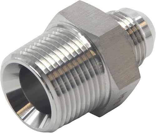 Miniatura 5 de HFS (R) Adaptador macho NPT de 34 pulgadas a macho de 12 pulgadas JIC conector de tubo acampanado de acero inoxidable 304